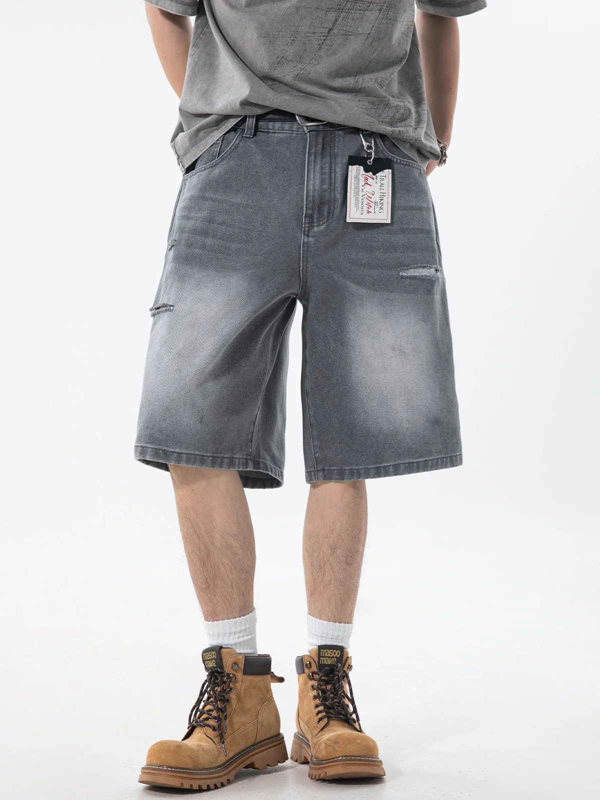 Hole Denim Five Points Shorts - Image 3