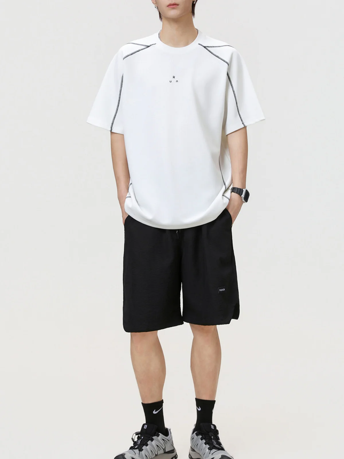 Color-blocked Printed Breathable Sports T-shirts - Image 3