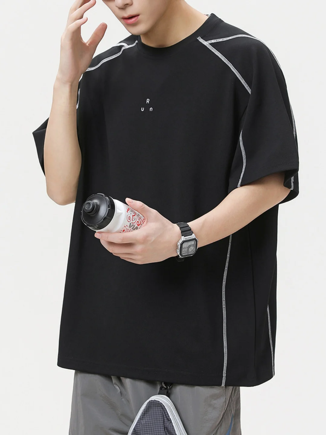 Color-blocked Printed Breathable Sports T-shirts - Image 4