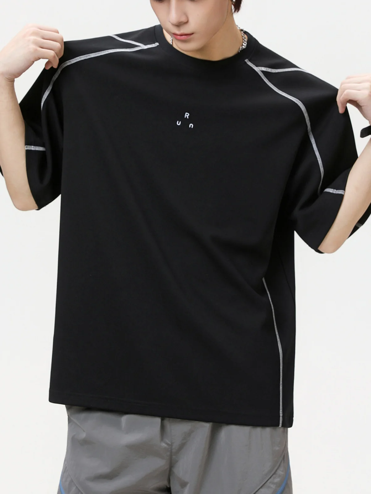 Color-blocked Printed Breathable Sports T-shirts - Image 5