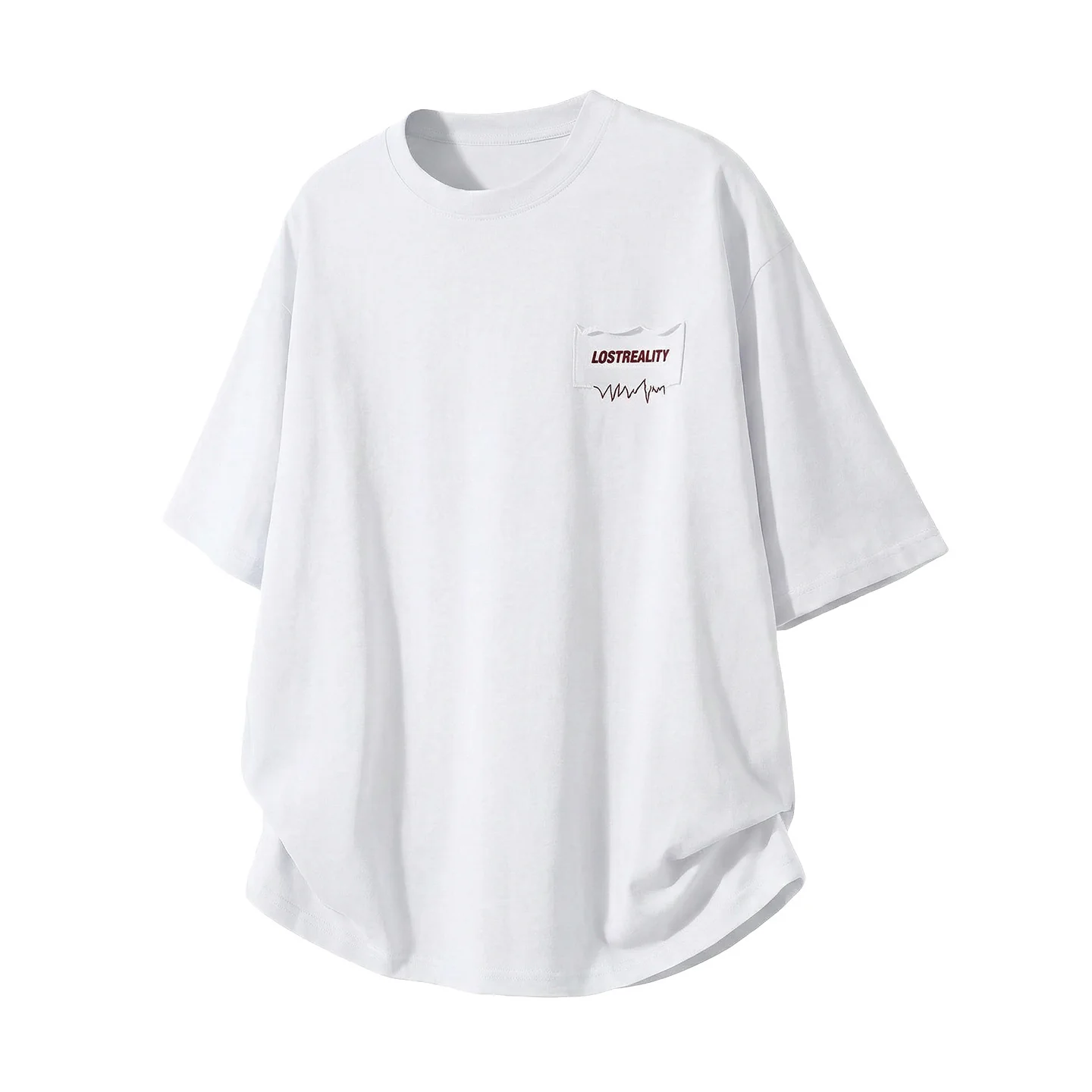 Color-blocked Letter Applique Loose-fit T-shirts - Image 3