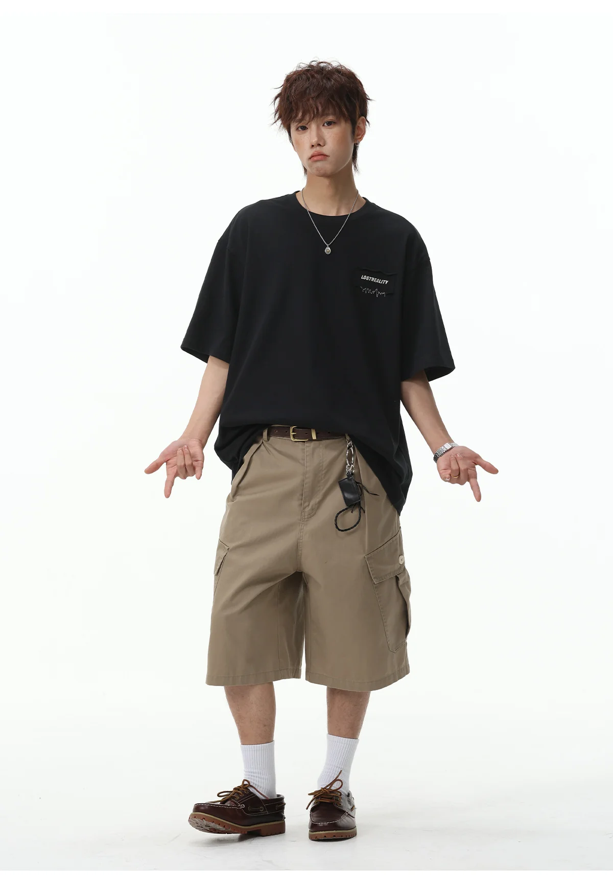 Color-blocked Letter Applique Loose-fit T-shirts - Image 8