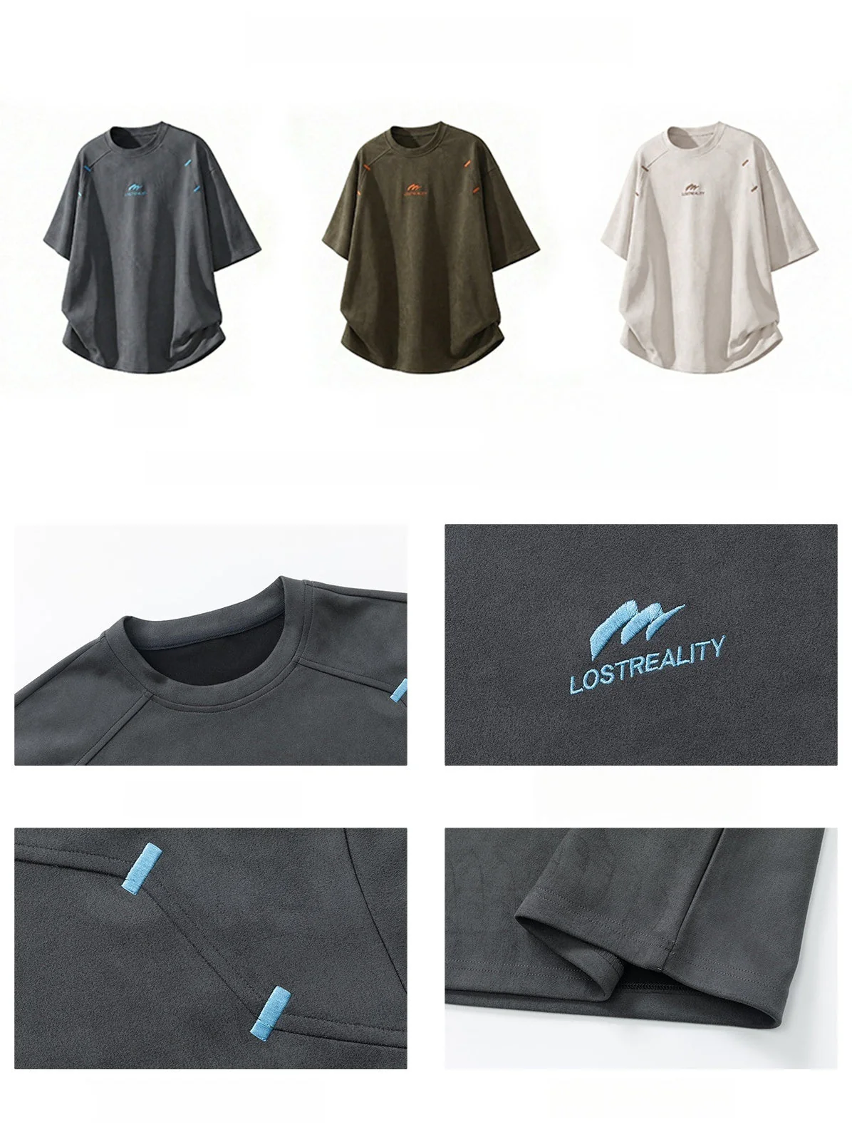 Color-blocked Printed Patchwork T-shirts - Image 11