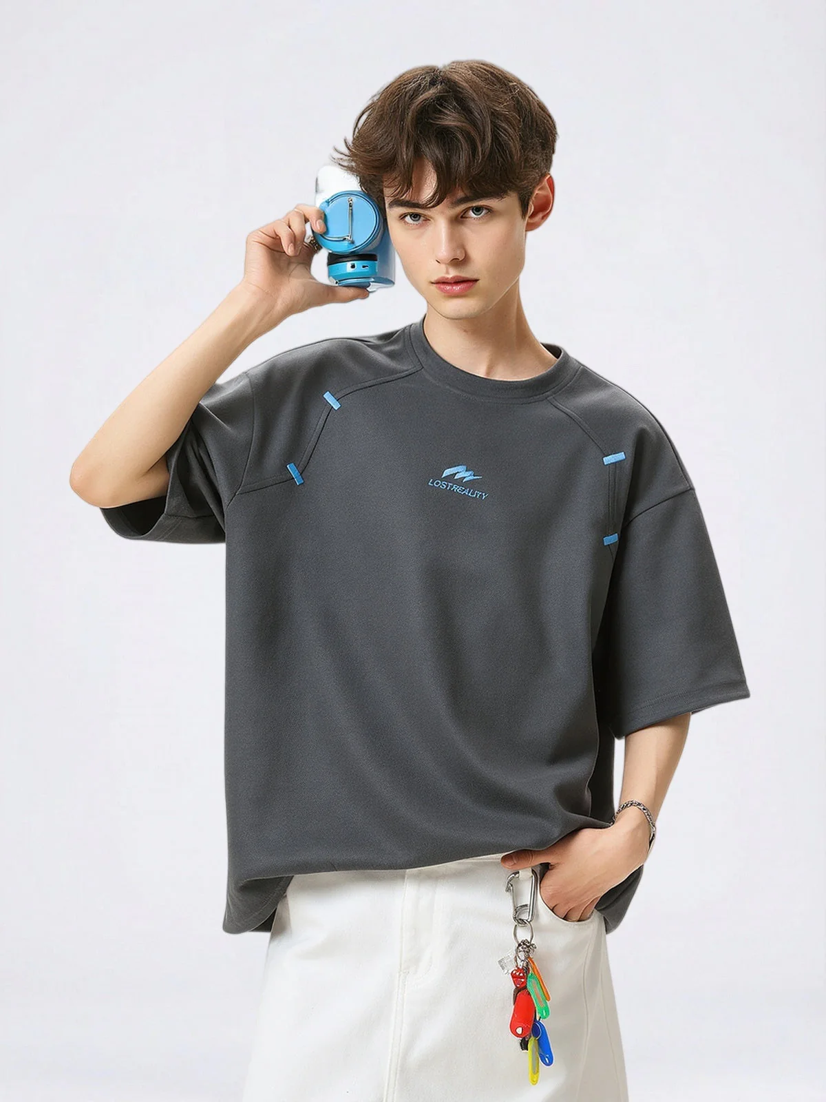 Color-blocked Printed Patchwork T-shirts - Image 2