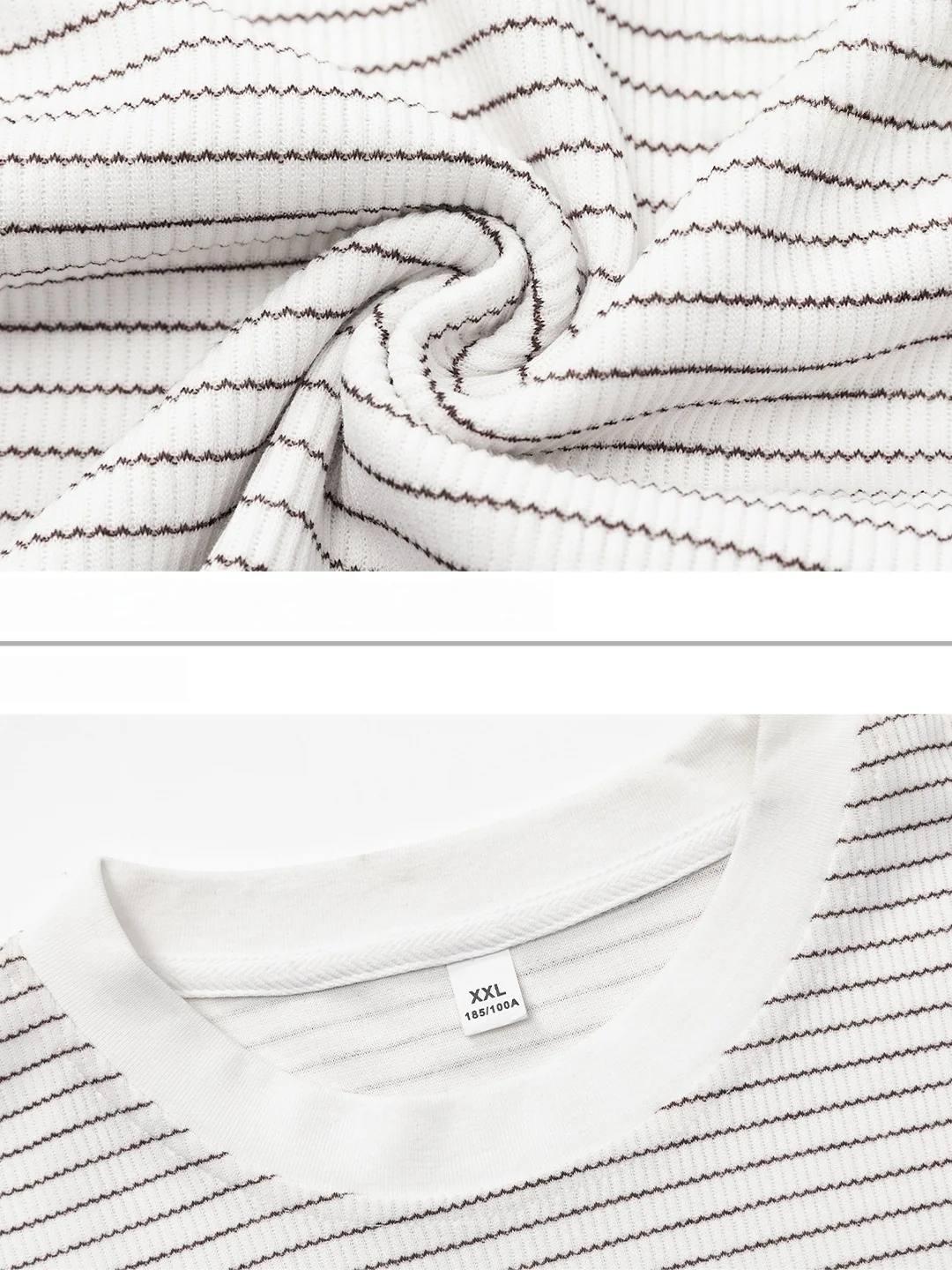 Simplicity Black And White Stripes T-shirts - Image 5