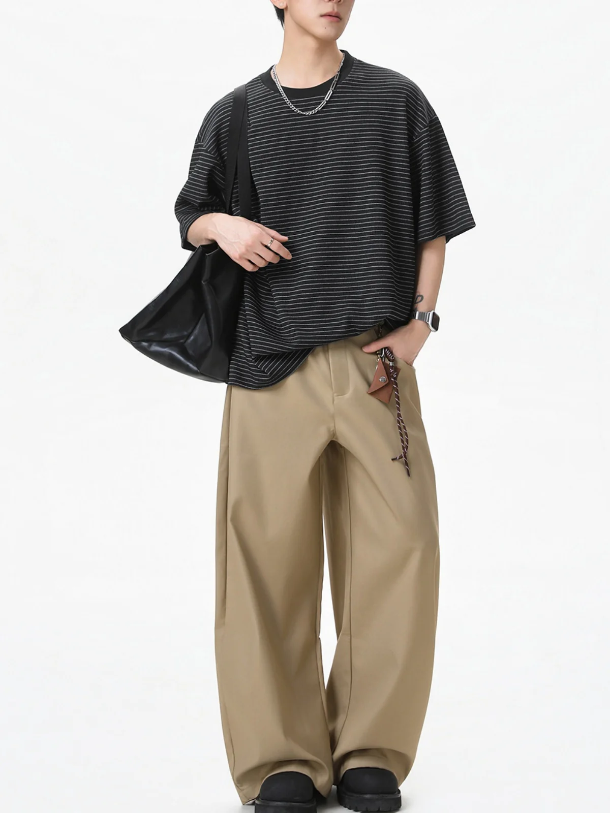 Simplicity Black And White Stripes T-shirts - Image 8