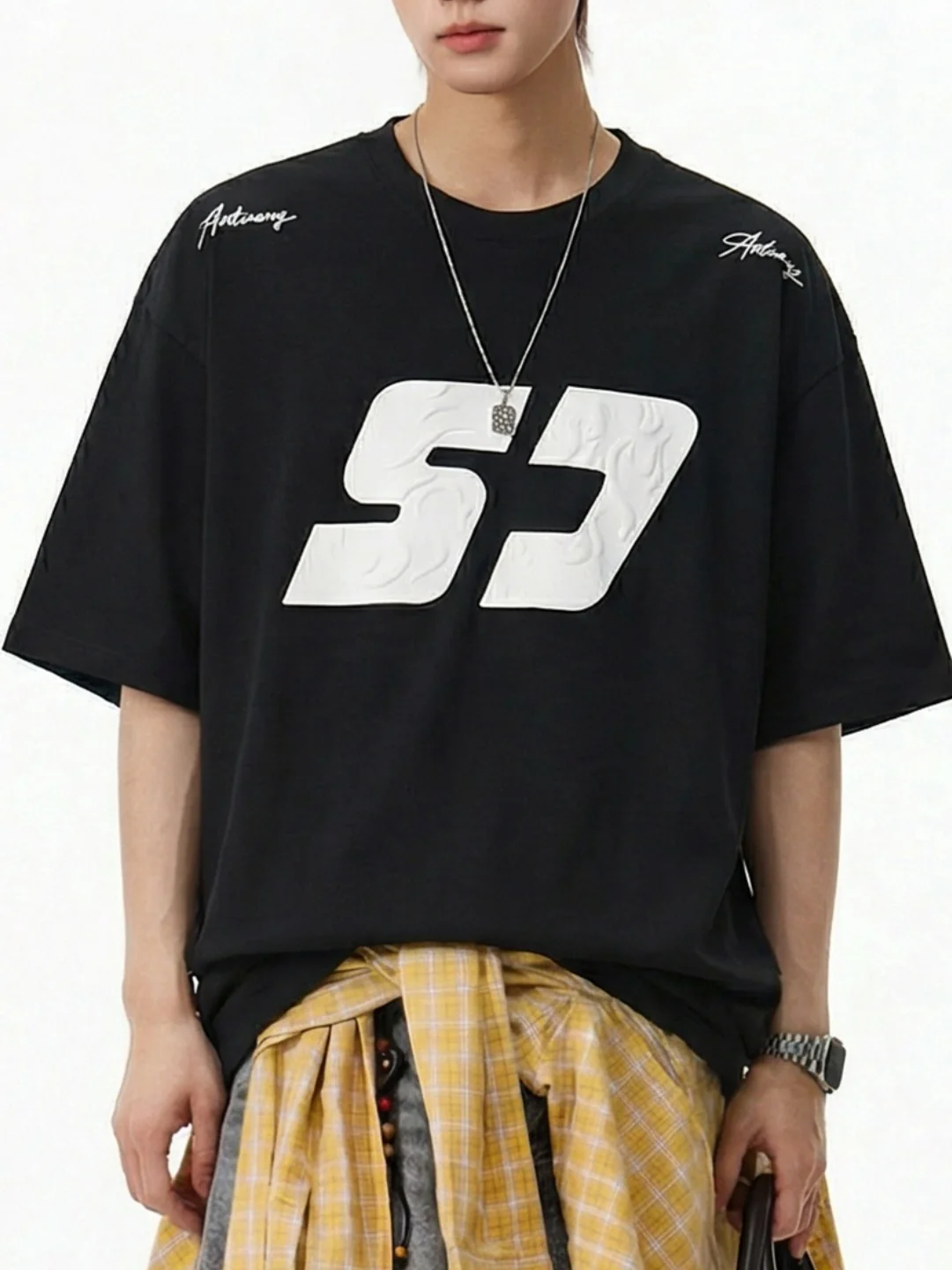 Color-blocked Printed Loose-fit T-shirts - Image 8
