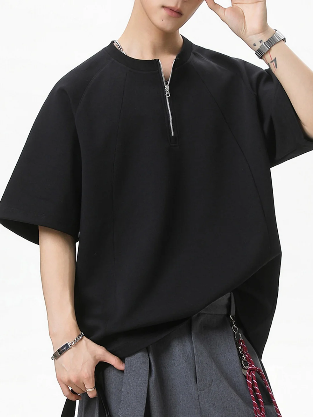 Half Zipper Stereo T-shirts - Image 5