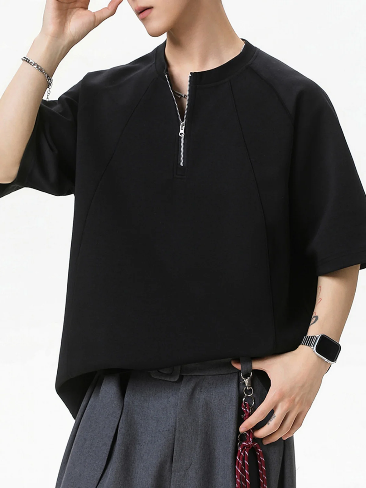 Half Zipper Stereo T-shirts - Image 7