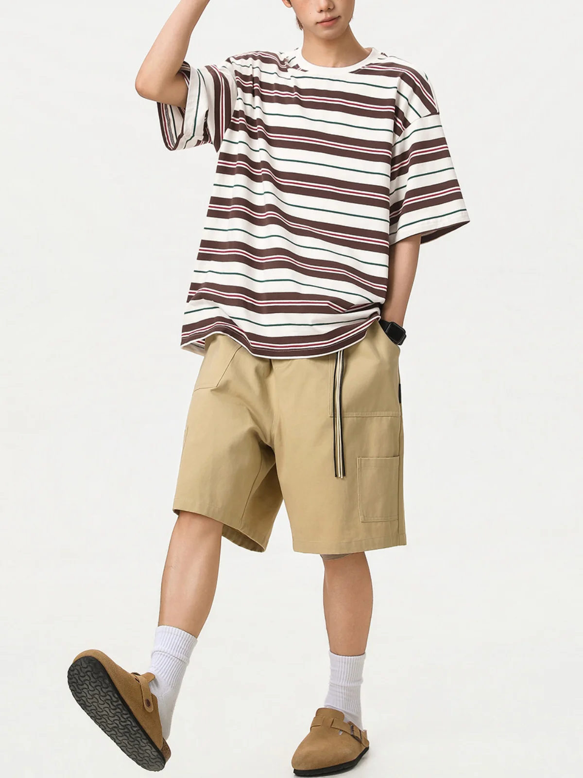 Color-blocked Stripes Loose-fit T-shirts - Image 2