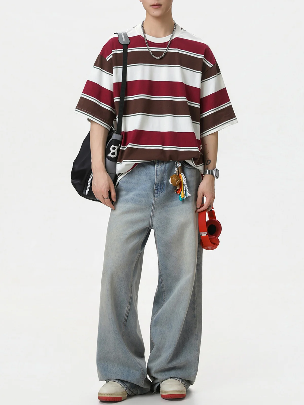 Color-blocked Stripes Loose-fit T-shirts - Image 5