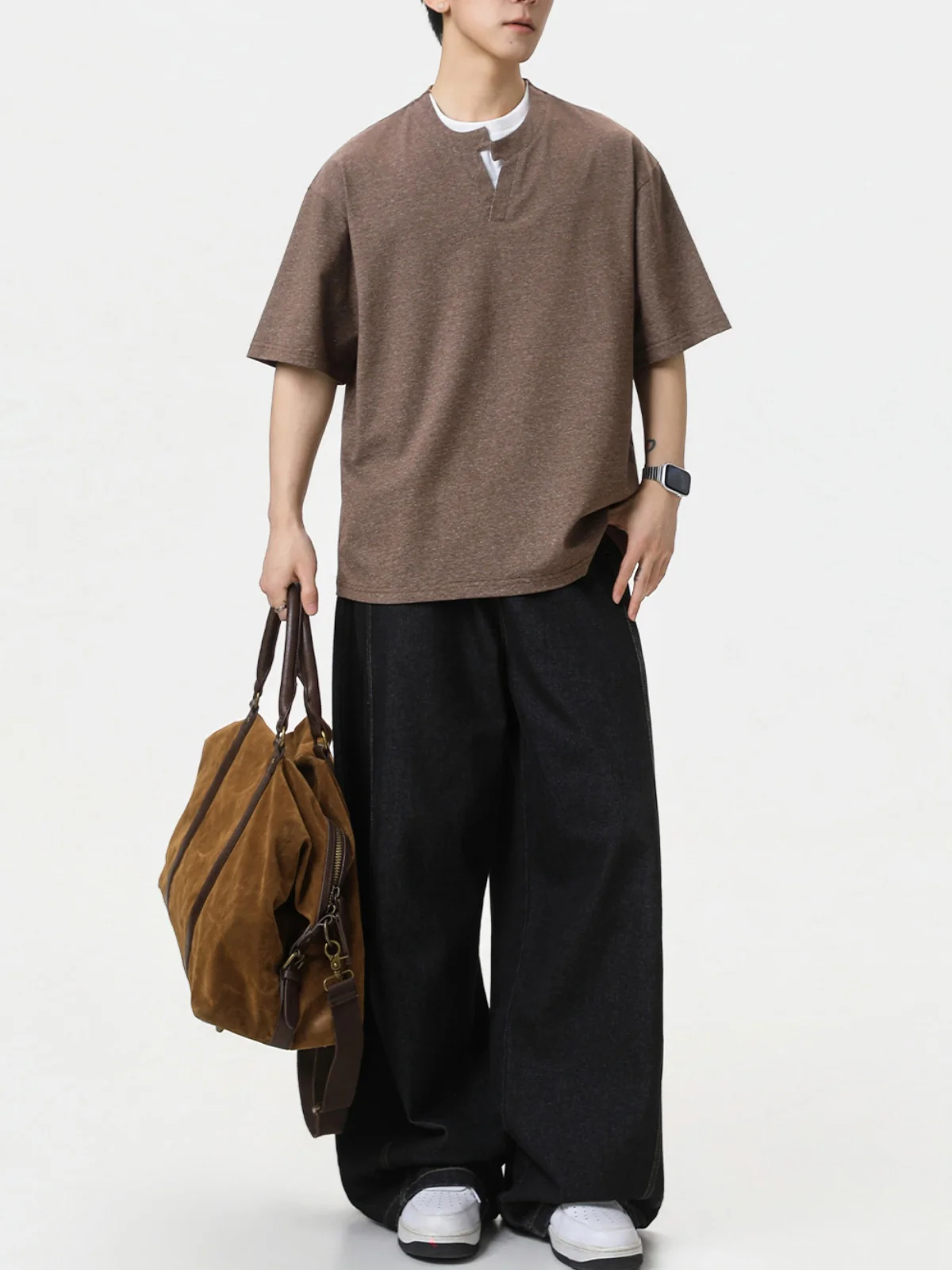 Simplicity Layered-look Loose-fit Asymmetrical T-shirts - Image 2