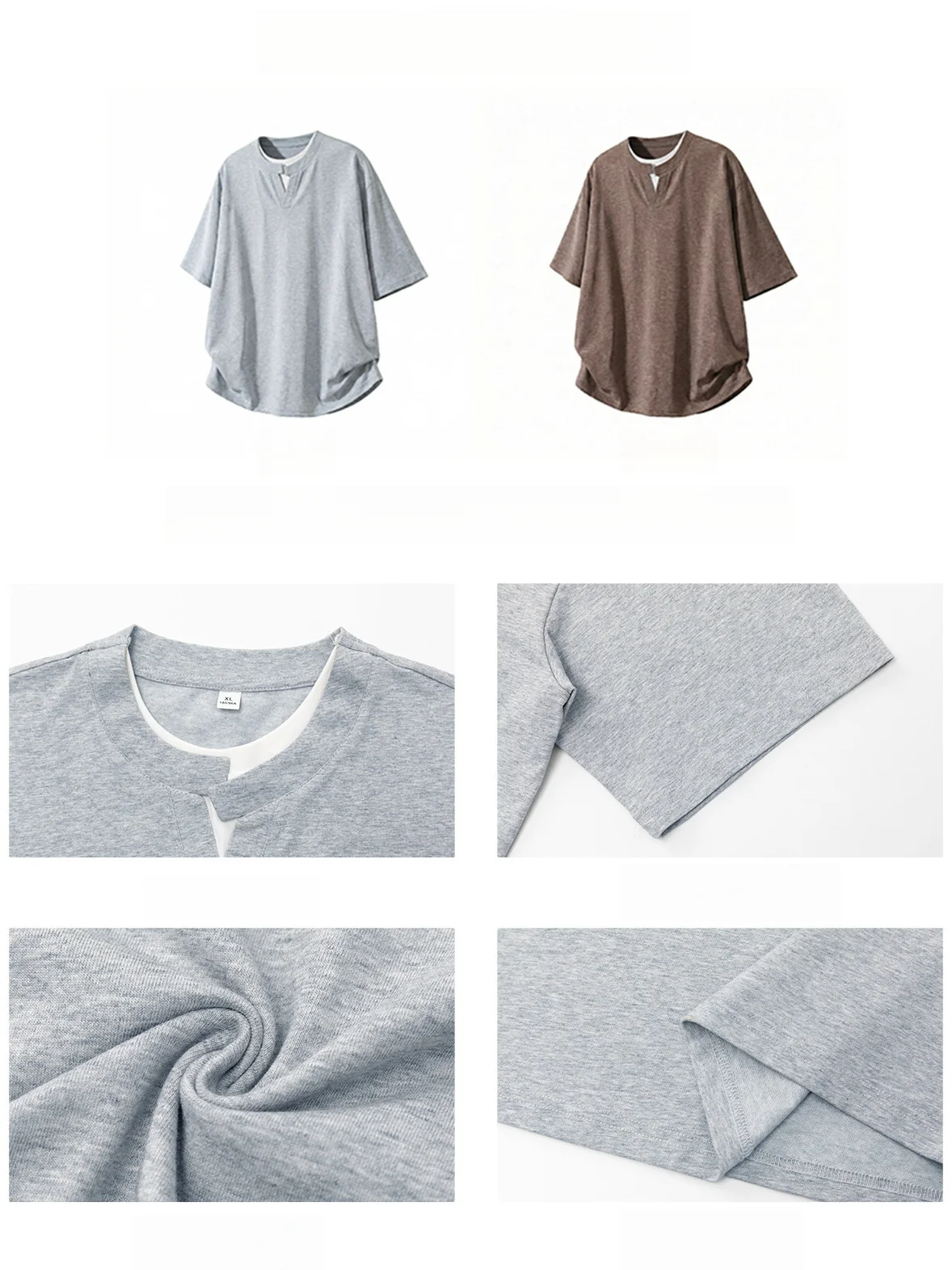 Simplicity Layered-look Loose-fit Asymmetrical T-shirts - Image 6