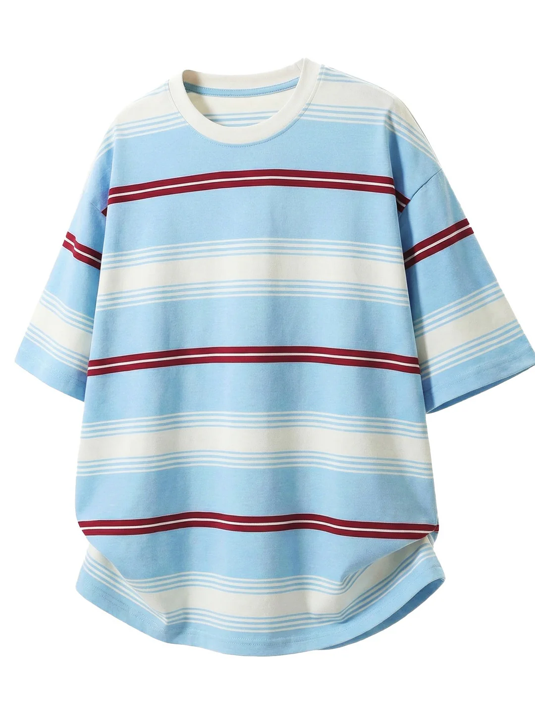 Color-blocked Stripes Loose-fit T-shirts - Image 3