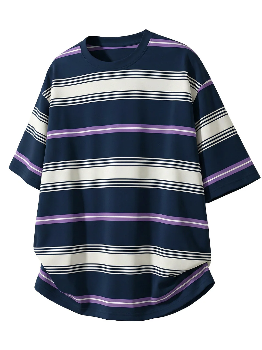 Color-blocked Stripes Loose-fit T-shirts - Image 6