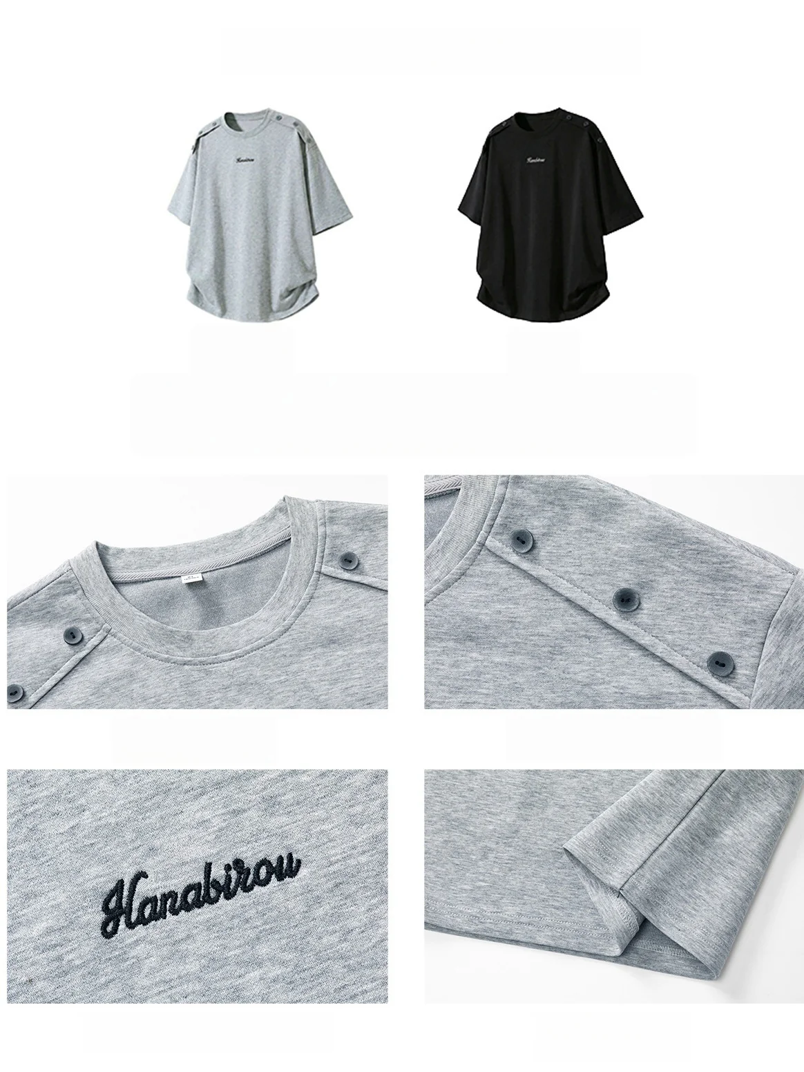 Retro Loose-fit Letter Applique T-shirts - Image 4