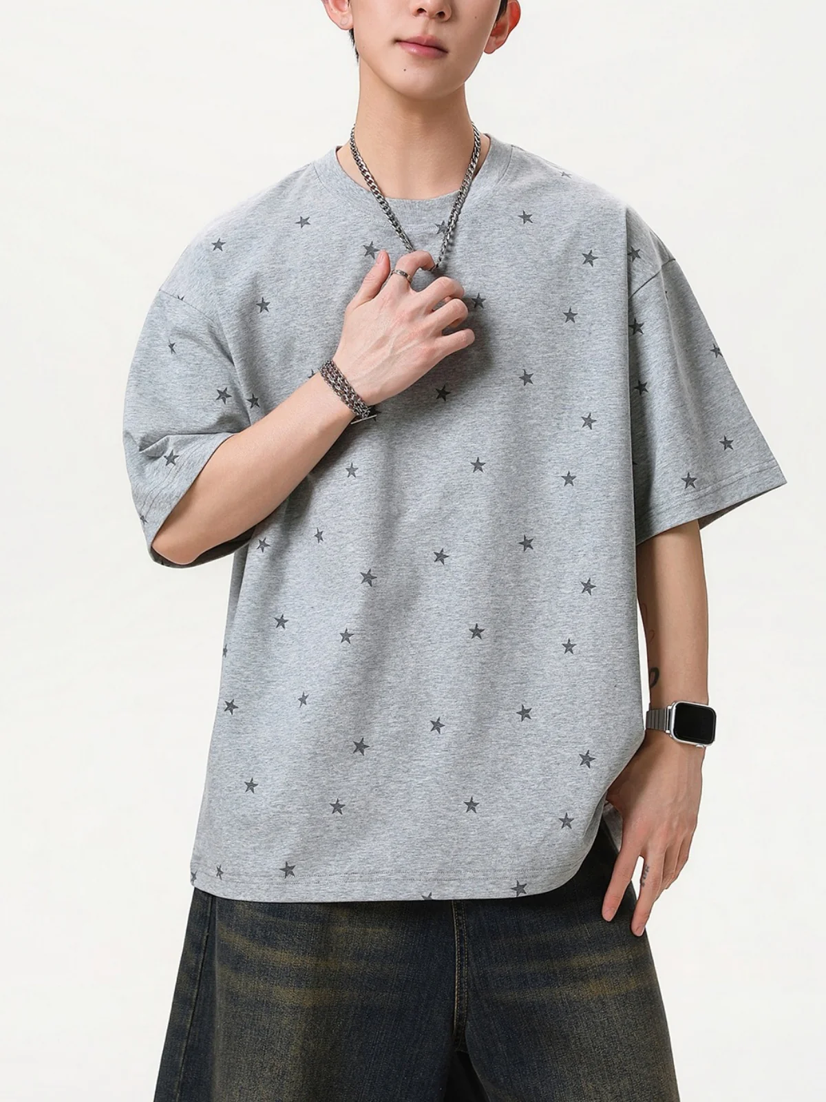 Star Printed Loose-fit T-shirts - Image 5