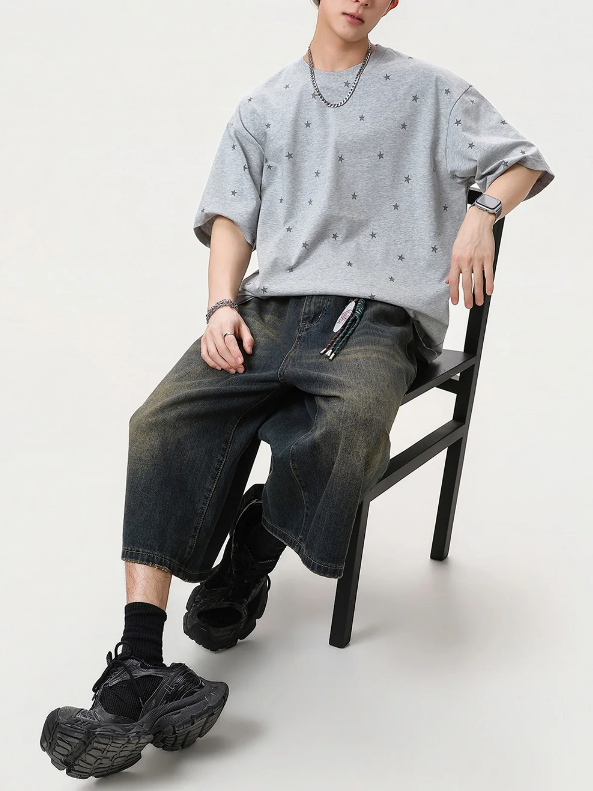 Star Printed Loose-fit T-shirts - Image 6