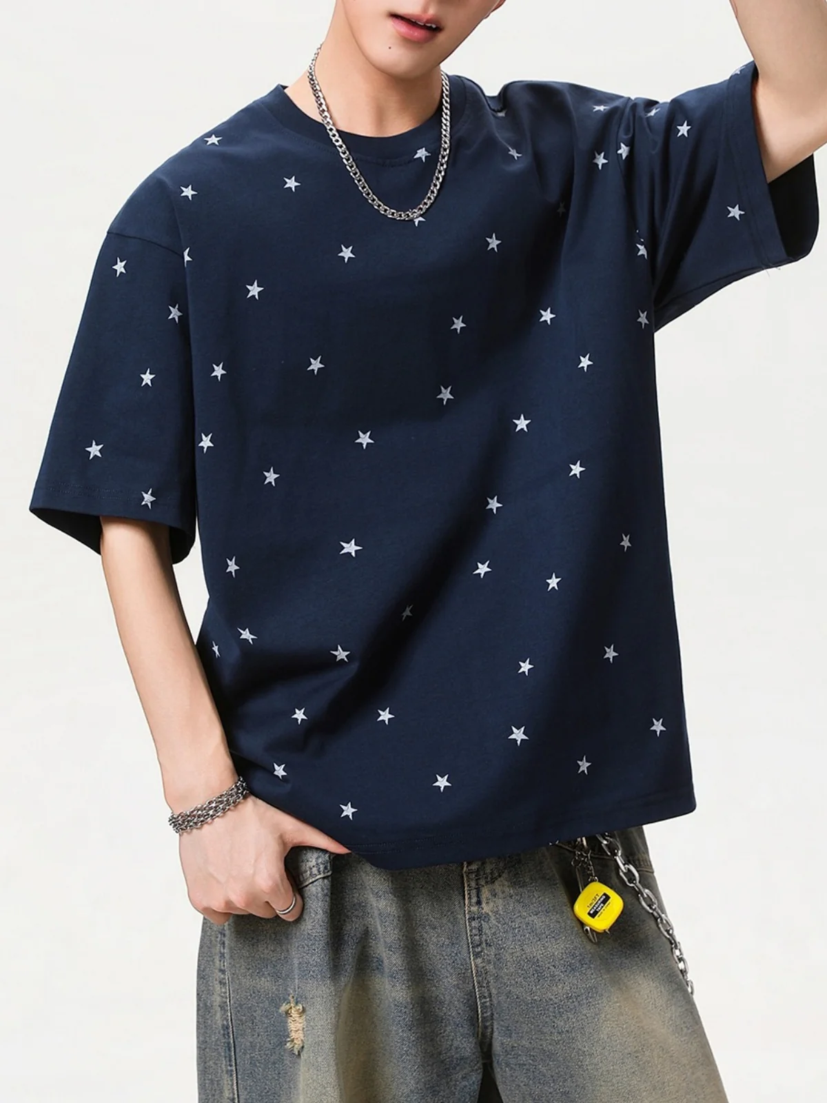 Star Printed Loose-fit T-shirts - Image 9