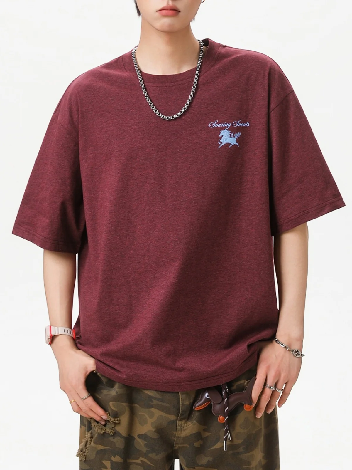 Retro Color-blocked Printed T-shirts - Image 4