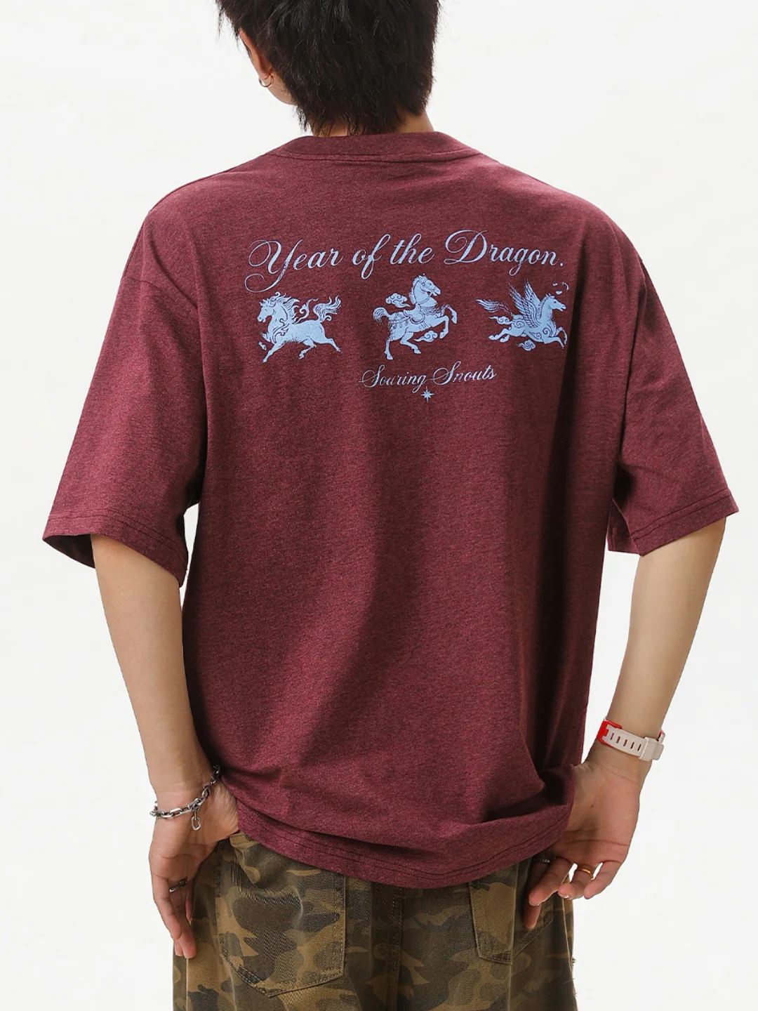 Retro Color-blocked Printed T-shirts - Image 5