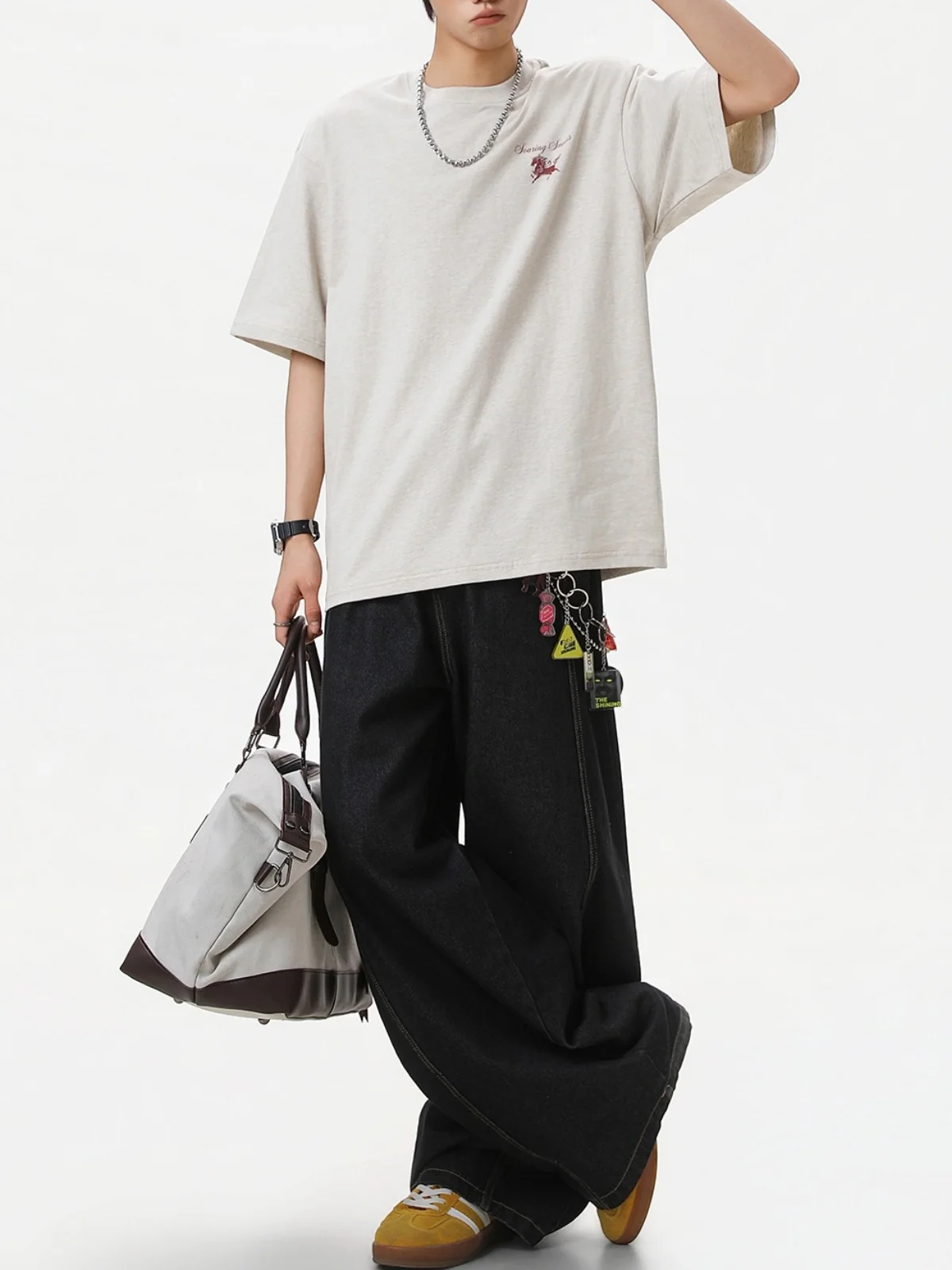 Retro Color-blocked Printed T-shirts - Image 8