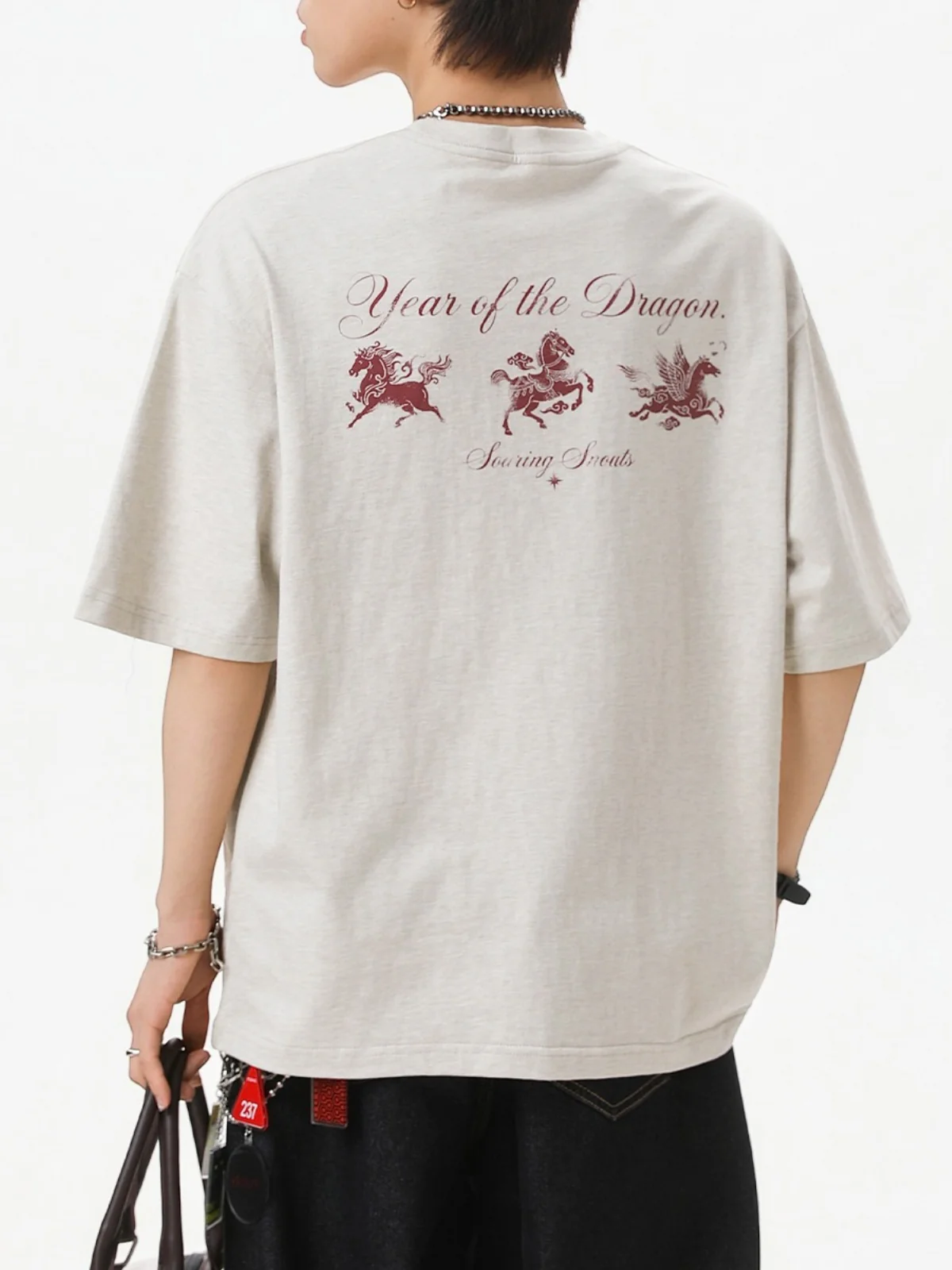 Retro Color-blocked Printed T-shirts - Image 9