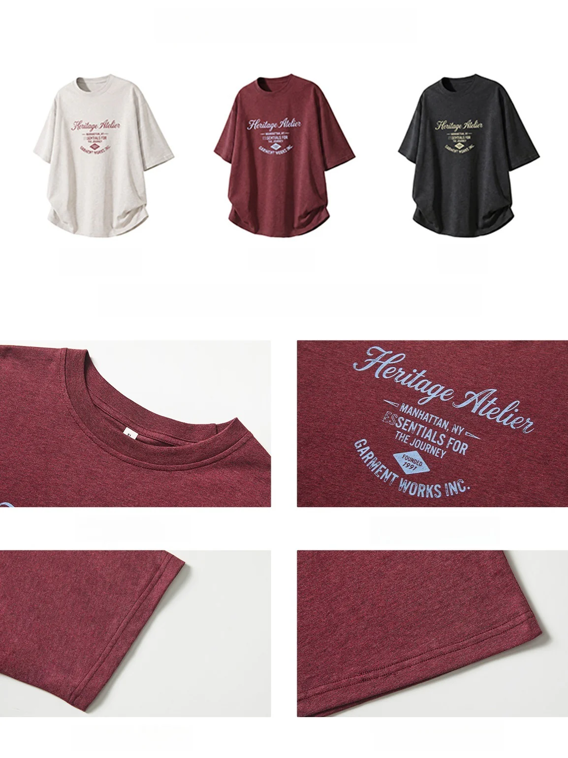 Distressed Mottled Letter Printed T-shirts - Image 9