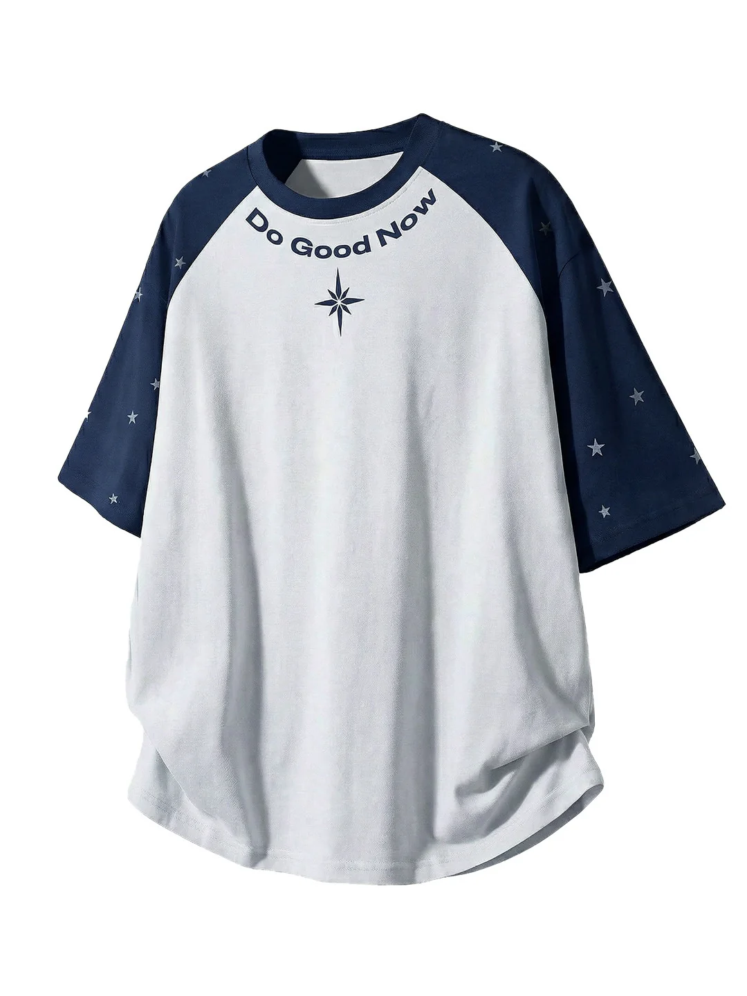 Color-blocked Star Letter Printed T-shirts - Image 11
