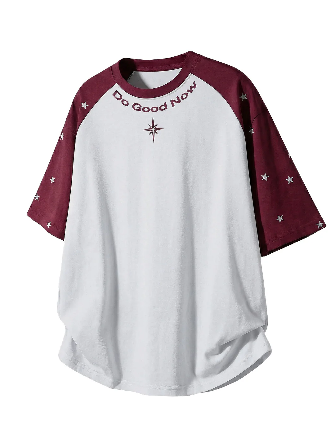 Color-blocked Star Letter Printed T-shirts - Image 3