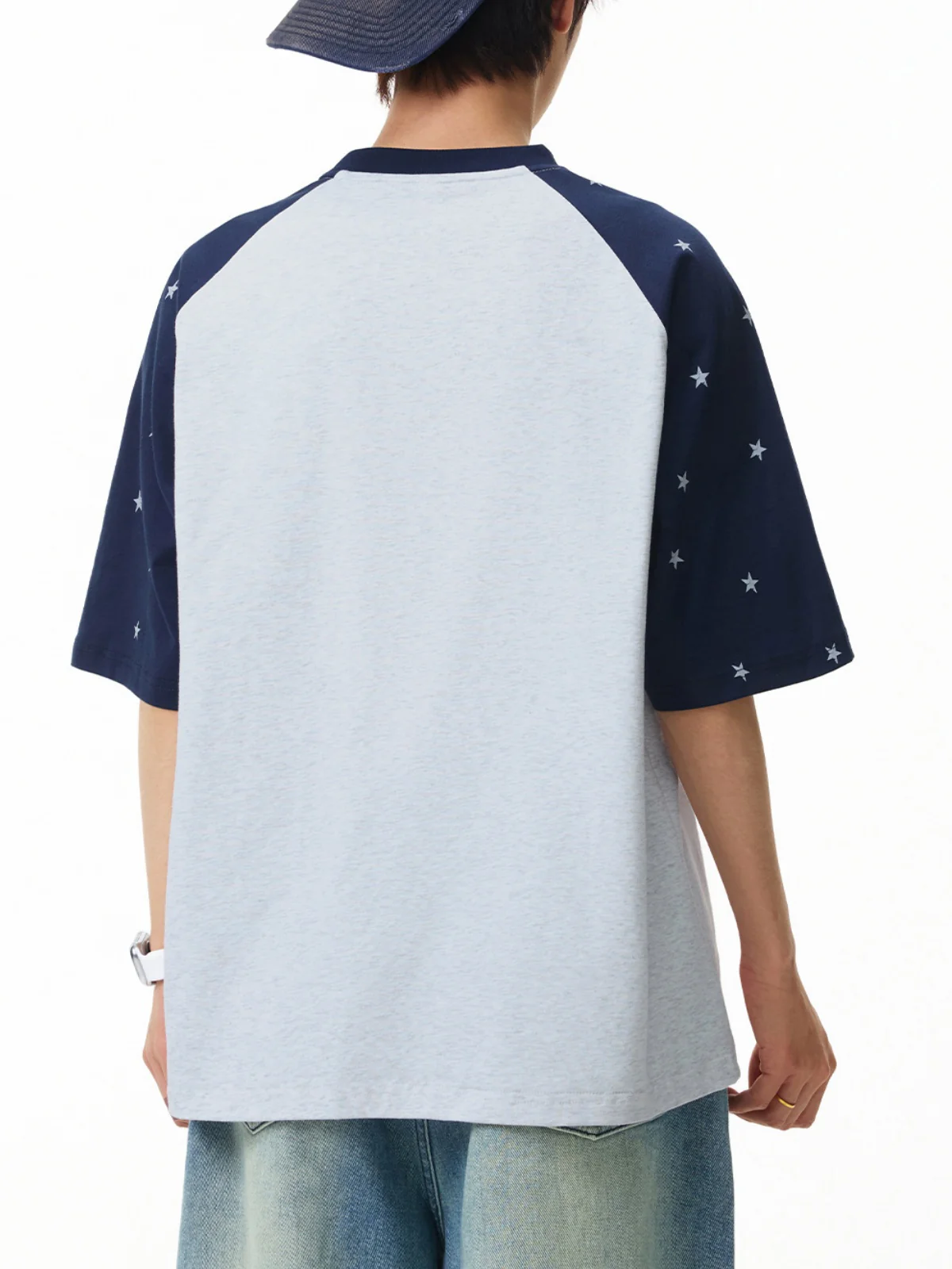 Color-blocked Star Letter Printed T-shirts - Image 9