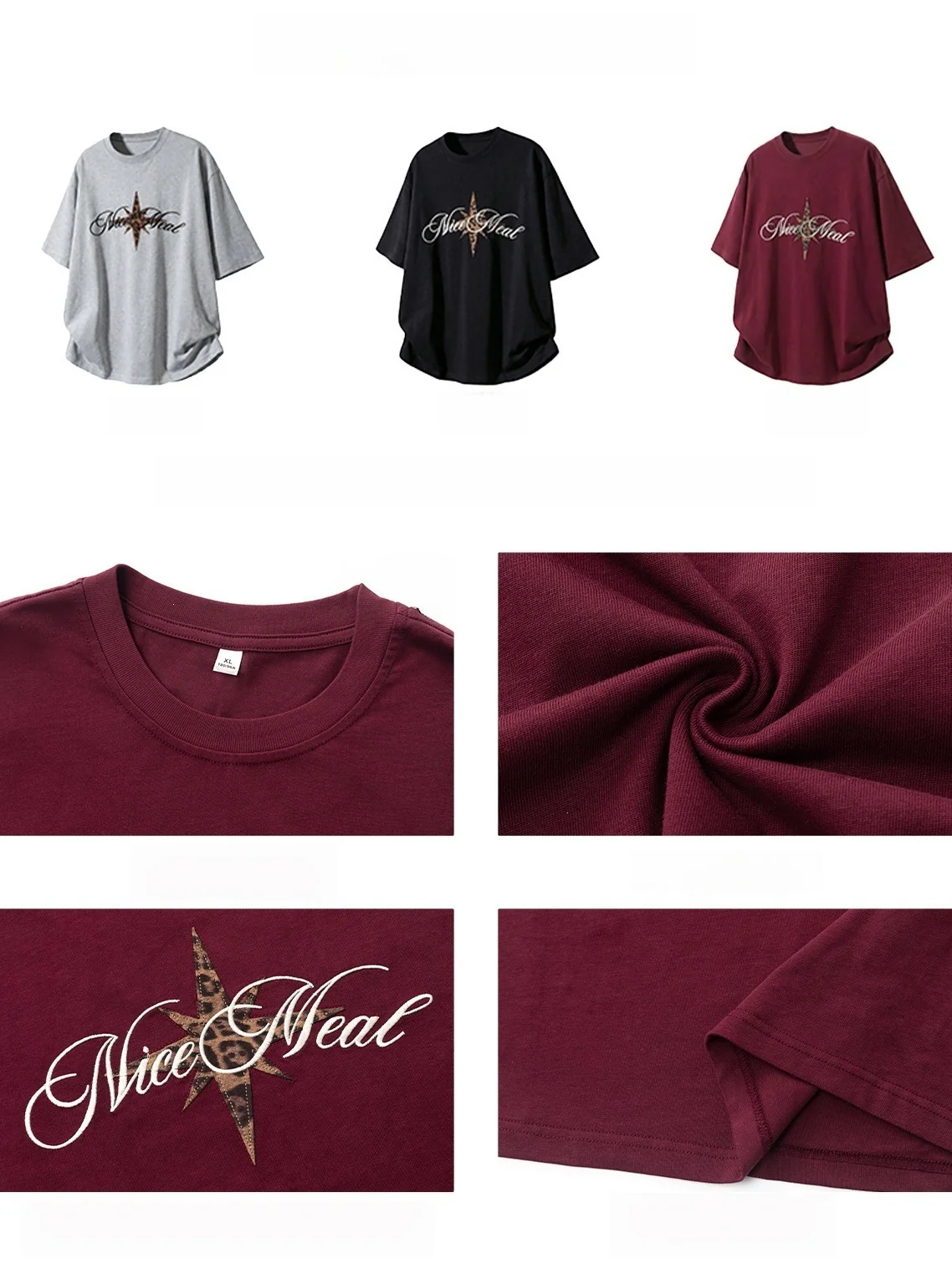 Leopard Print Retro Loose-fit T-shirts - Image 4