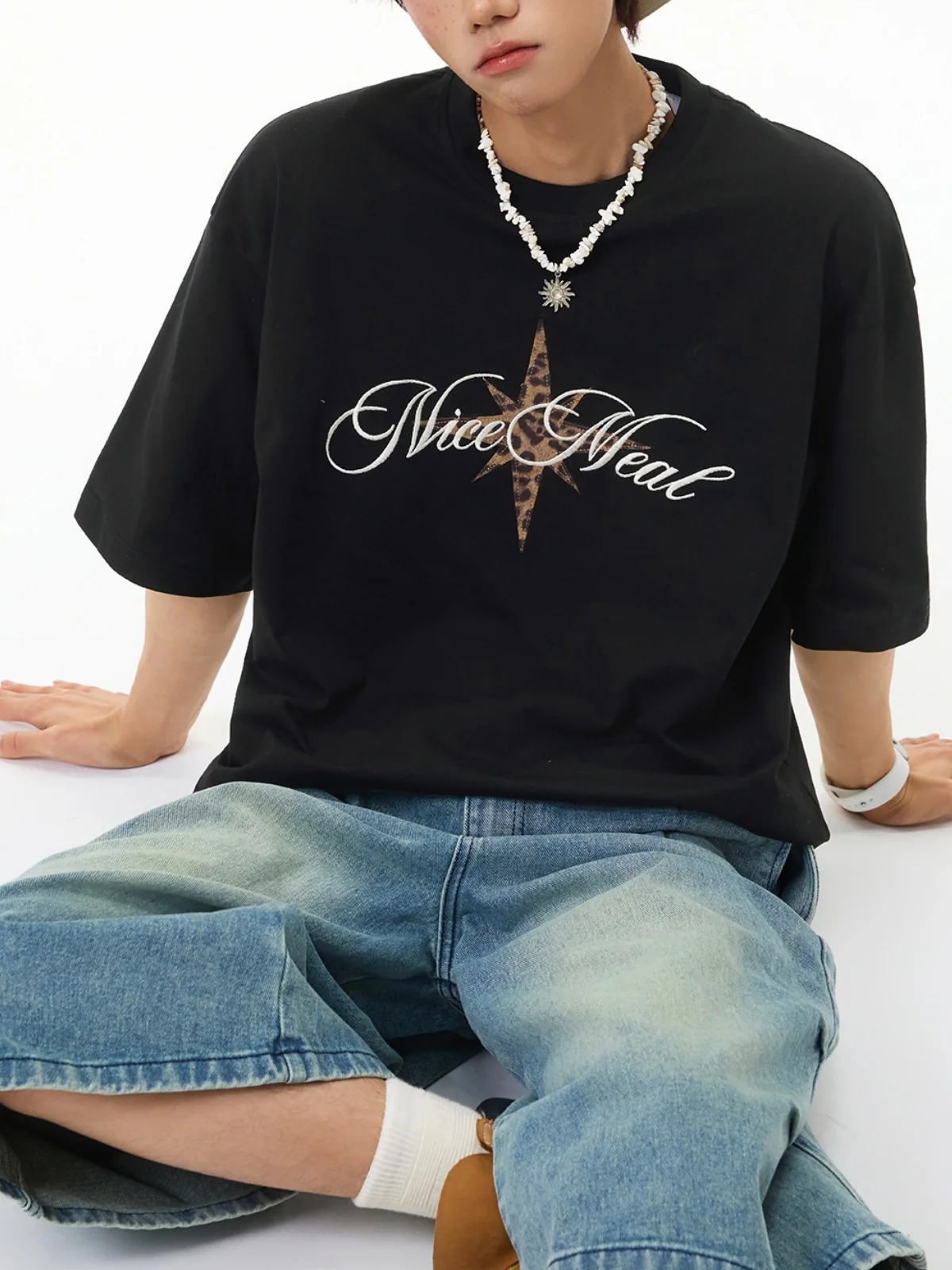 Leopard Print Retro Loose-fit T-shirts - Image 6