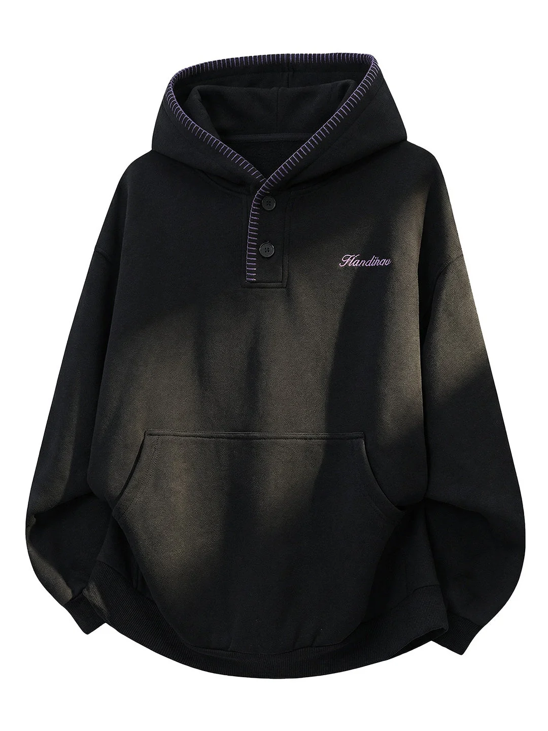Color-blocked Half-open Collar Hoodie - Image 6