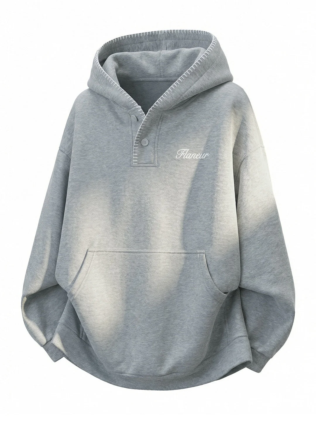 Color-blocked Half-open Collar Hoodie - Image 8