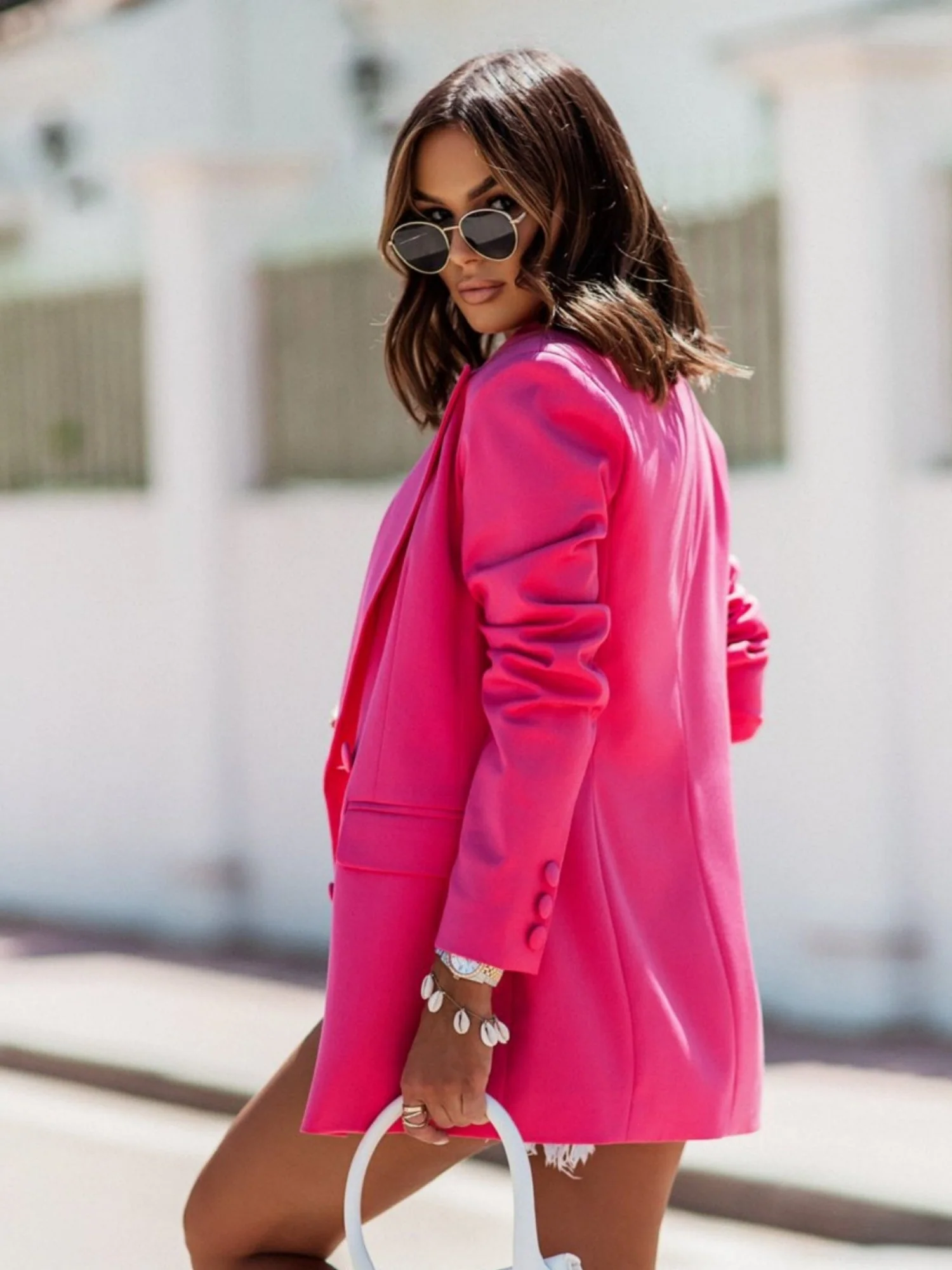 Lapel Double-breasted Blazers - Image 4