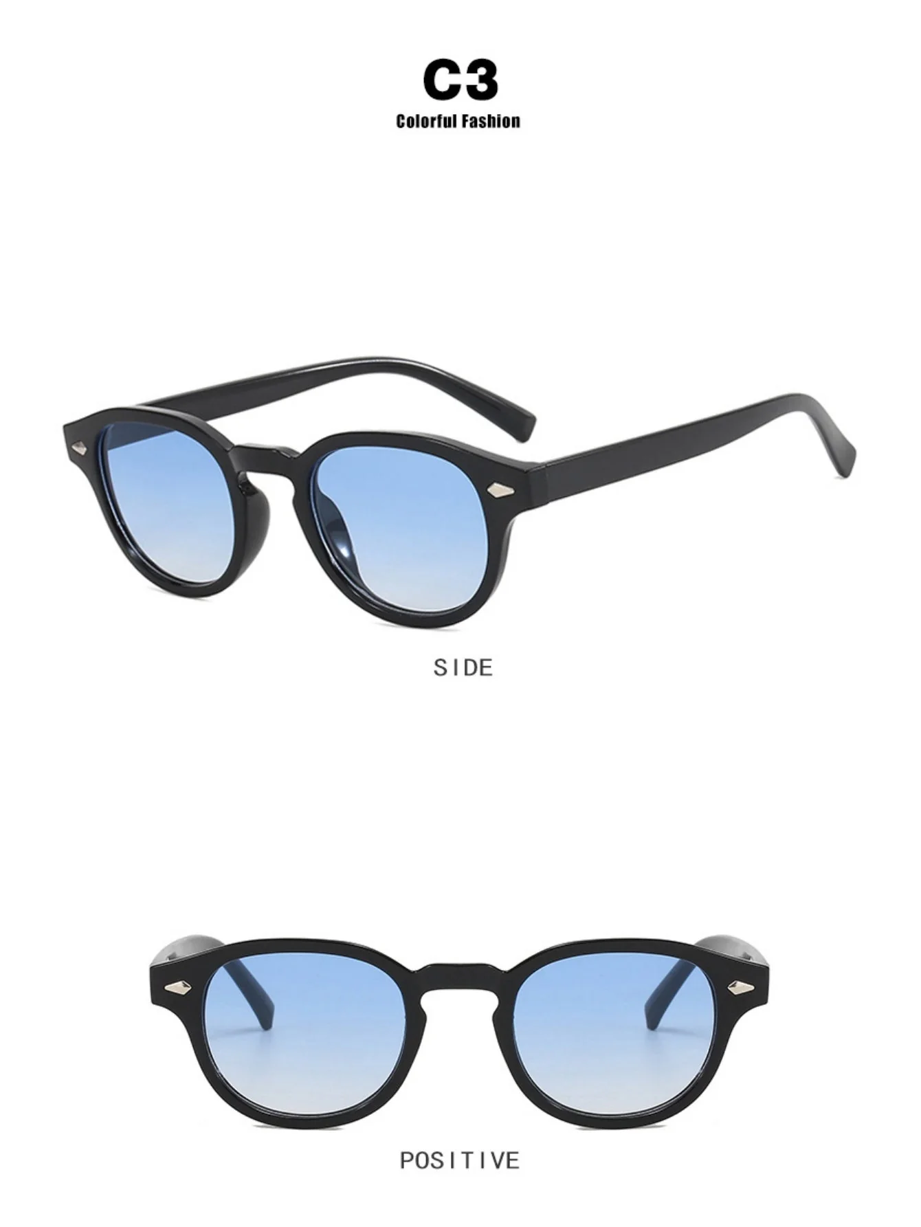 Riveted Arrow Small Frame Oval Sunglasses - Image 10