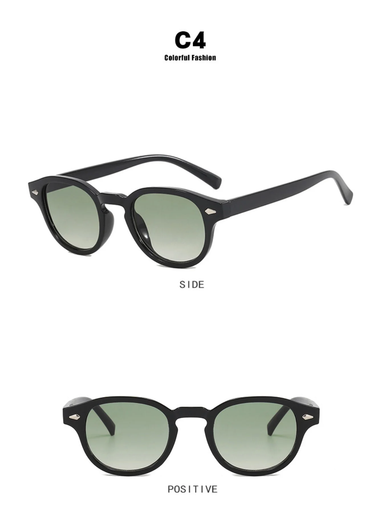 Riveted Arrow Small Frame Oval Sunglasses - Image 12