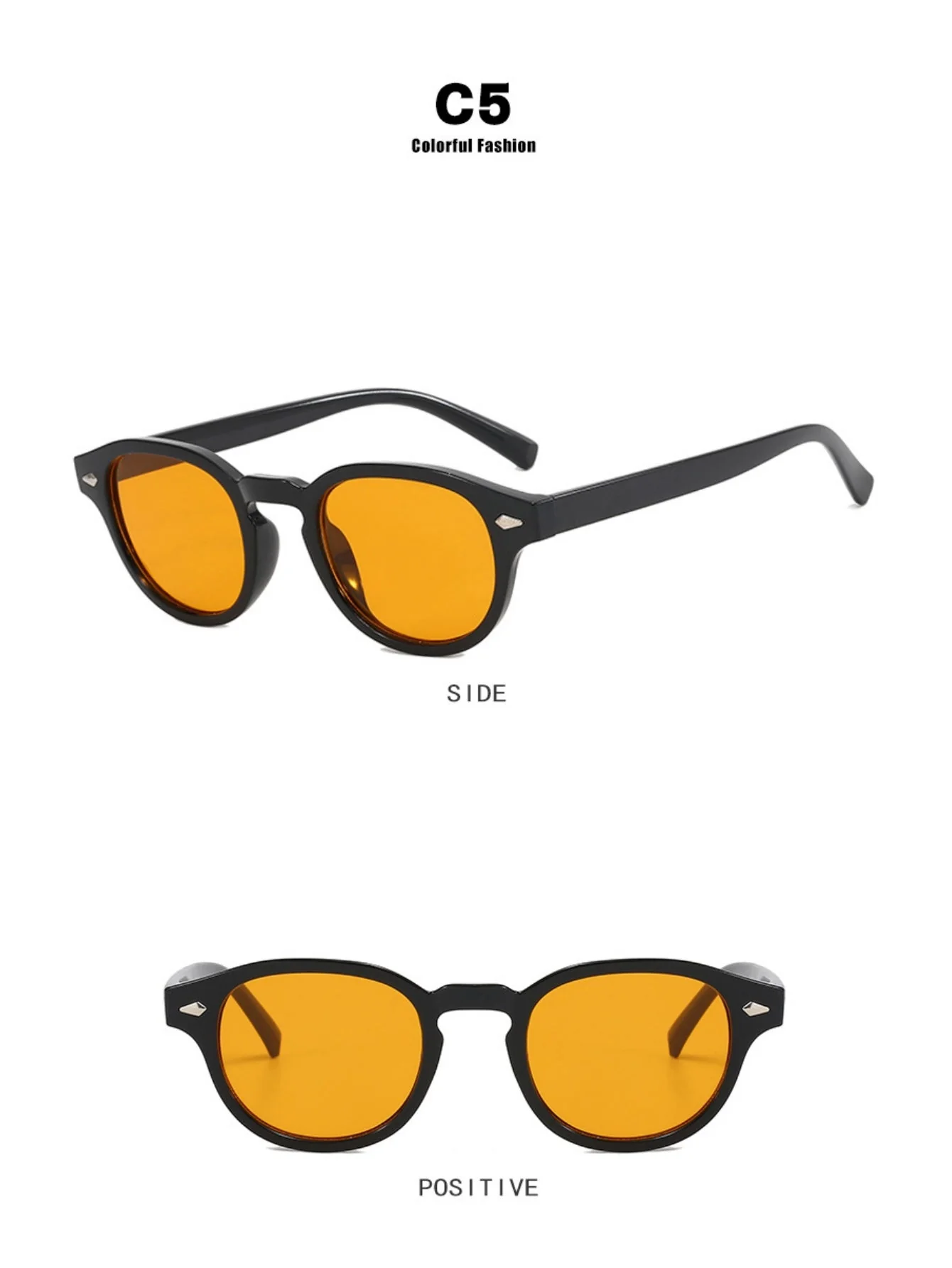 Riveted Arrow Small Frame Oval Sunglasses - Image 14