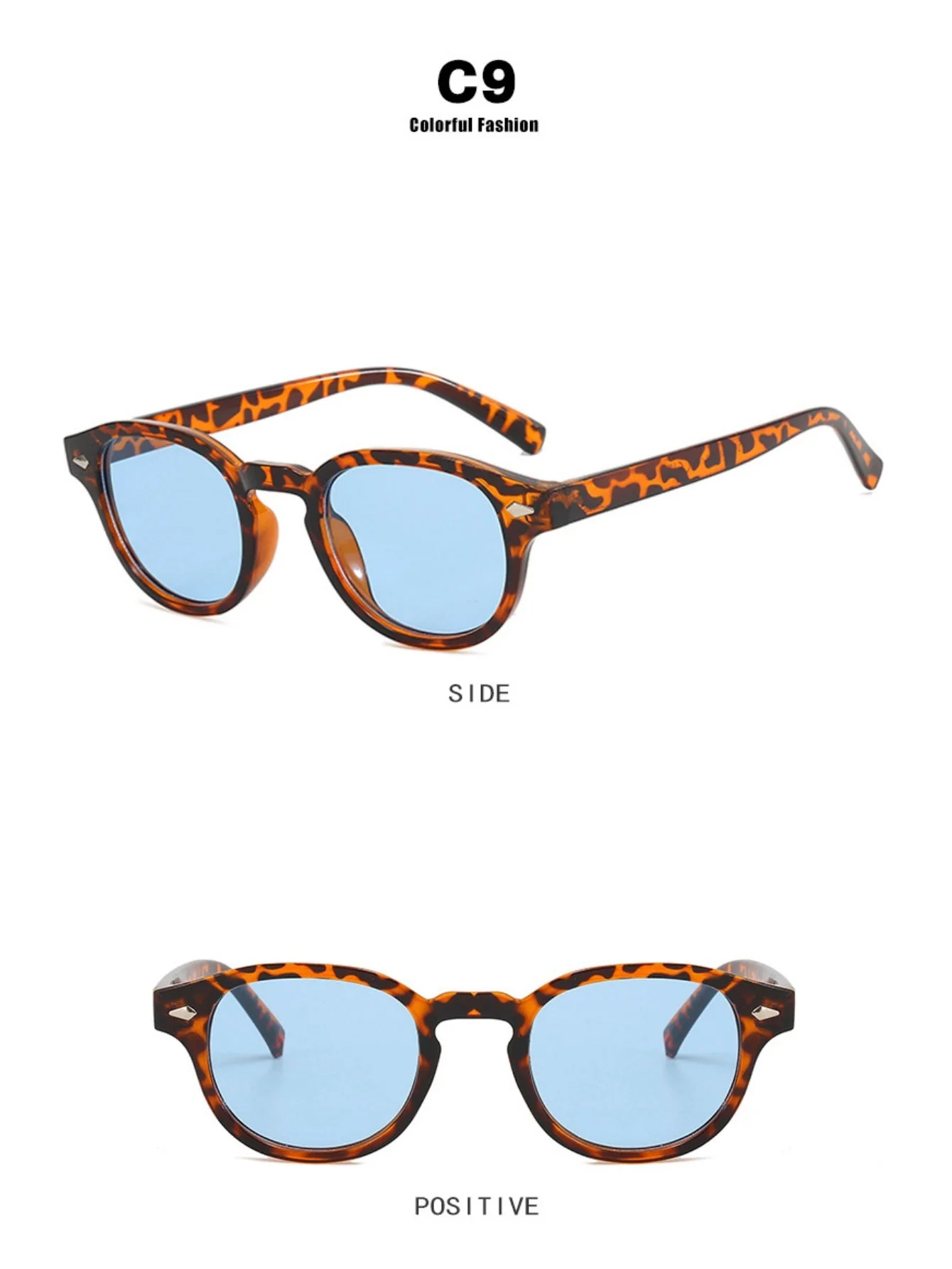 Riveted Arrow Small Frame Oval Sunglasses - Image 22