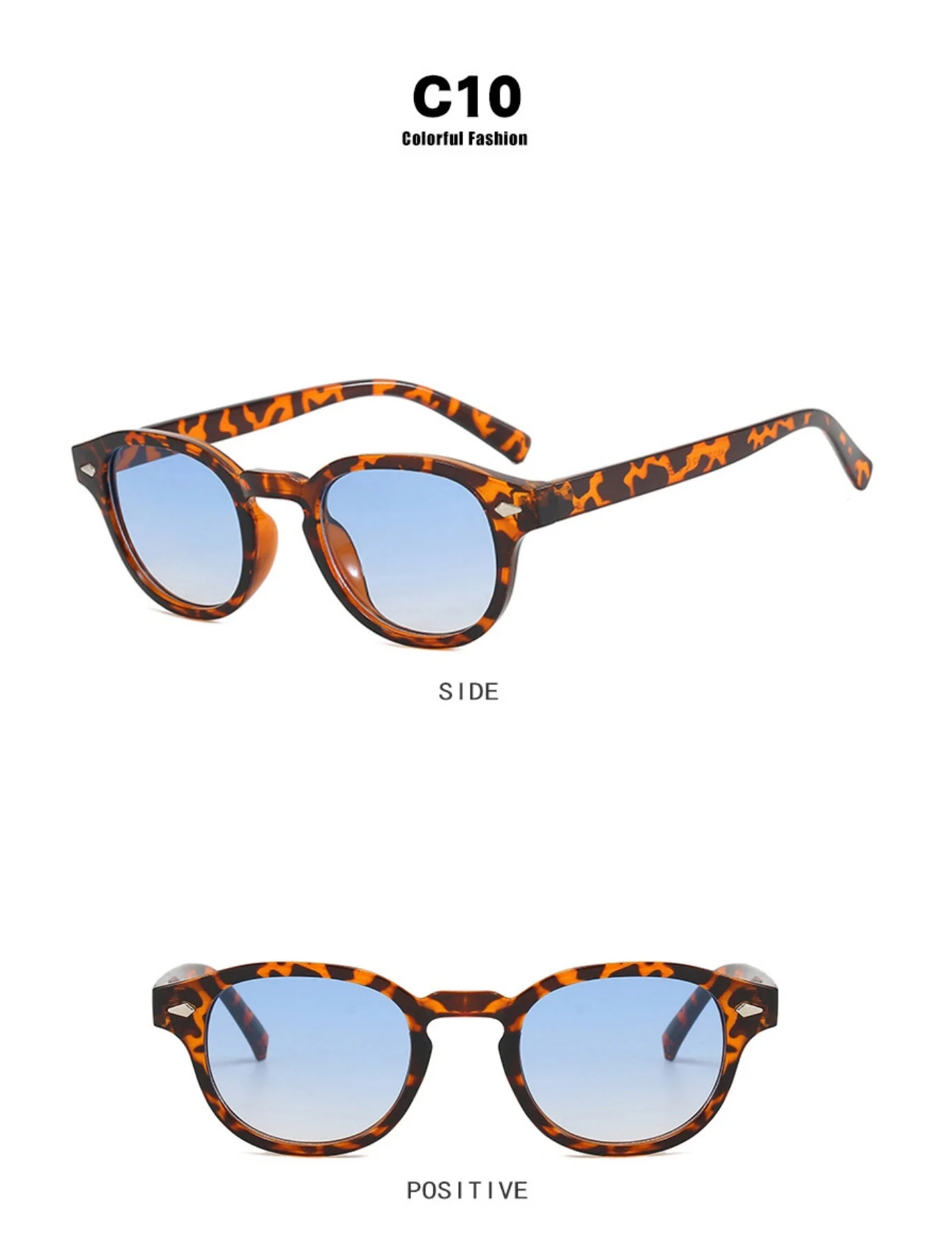Riveted Arrow Small Frame Oval Sunglasses - Image 24
