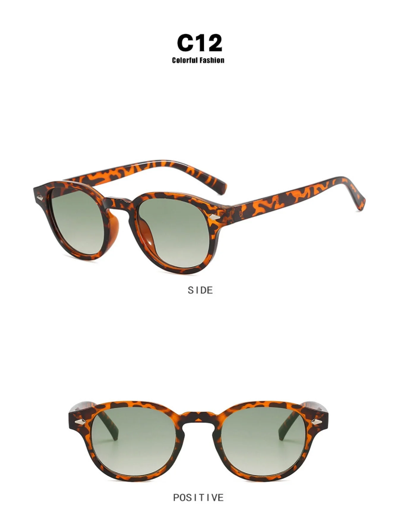 Riveted Arrow Small Frame Oval Sunglasses - Image 28