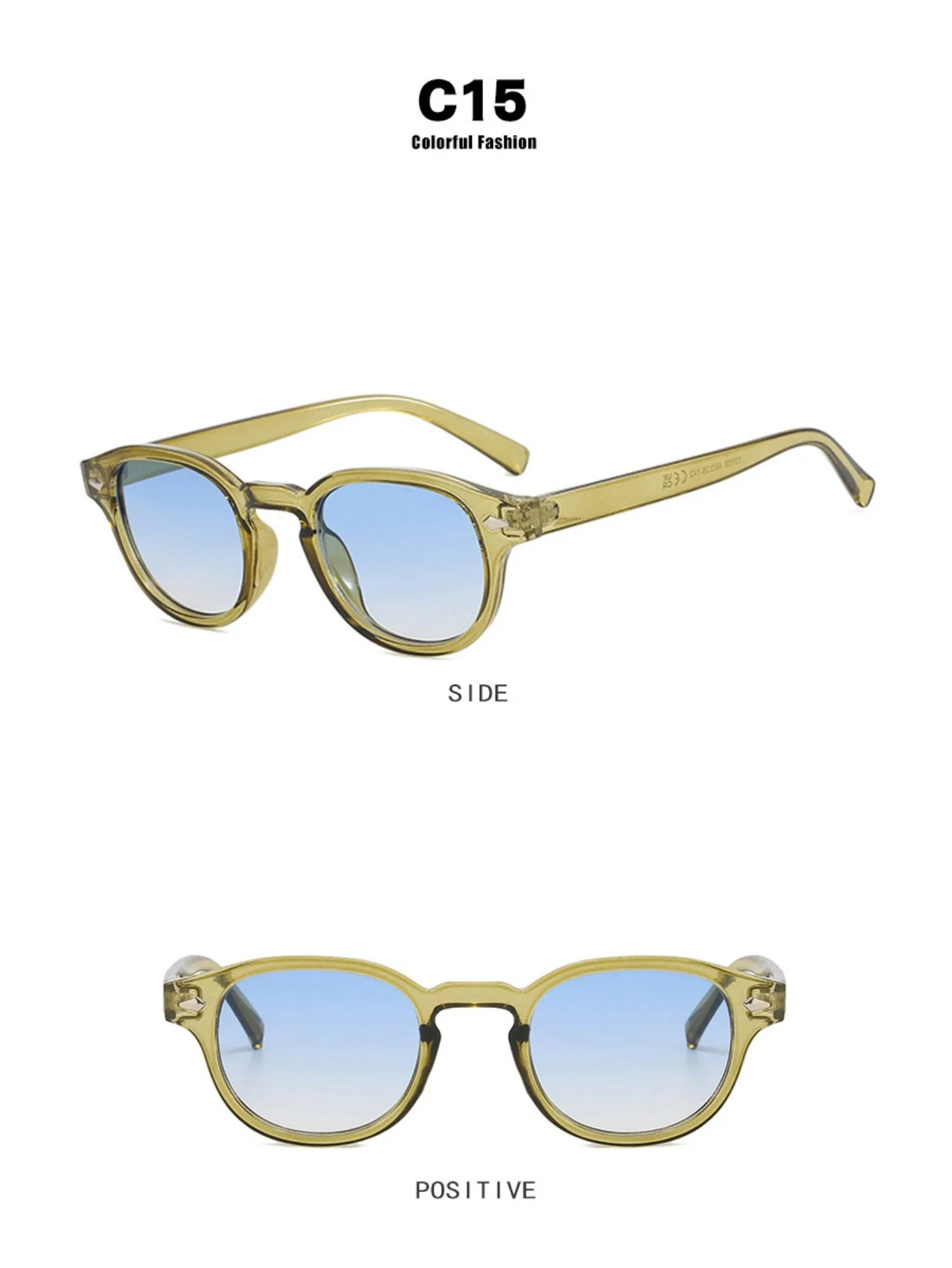 Riveted Arrow Small Frame Oval Sunglasses - Image 34