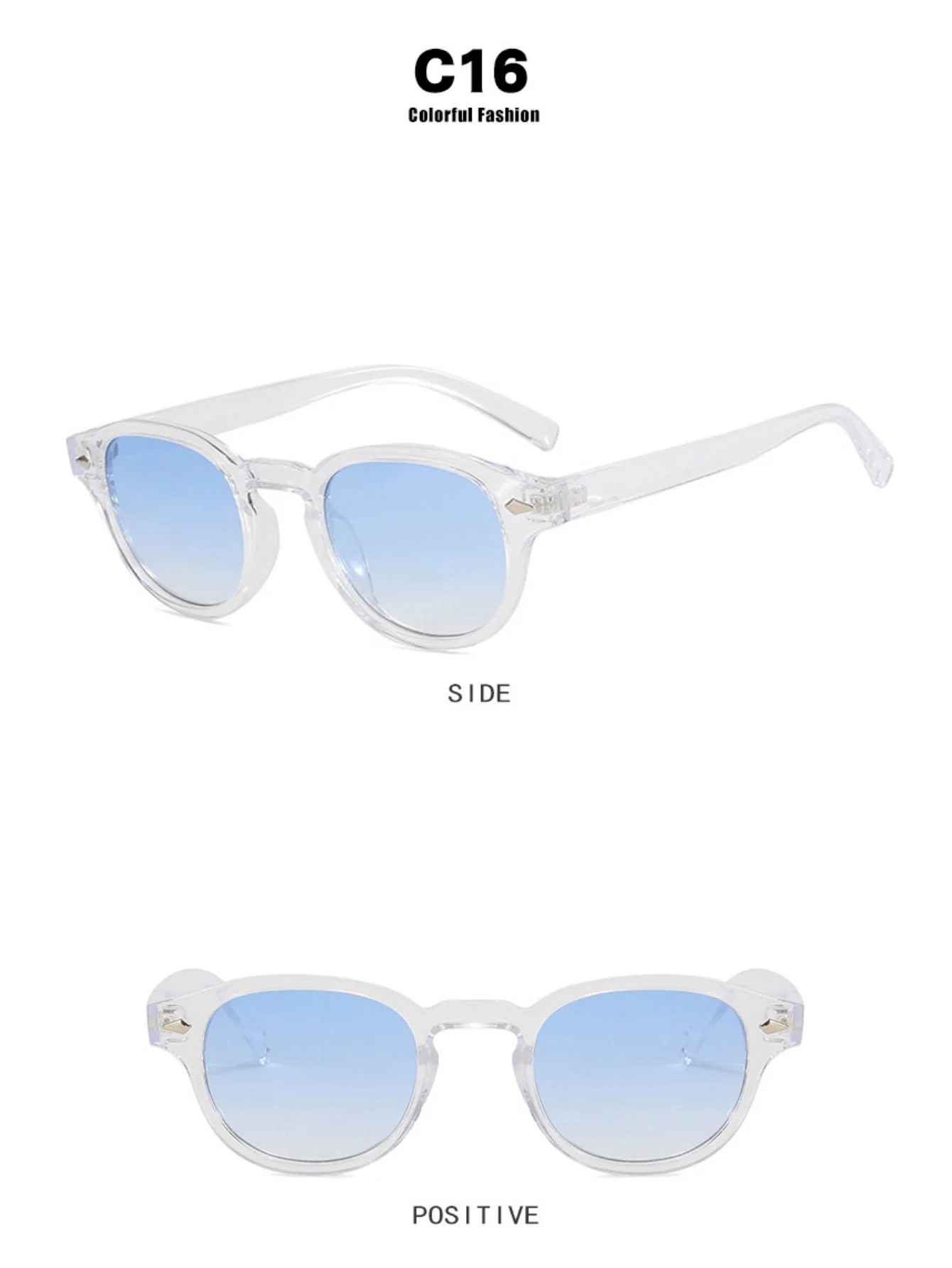 Riveted Arrow Small Frame Oval Sunglasses - Image 36