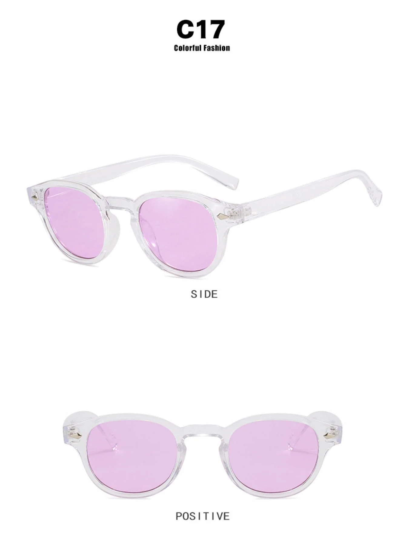Riveted Arrow Small Frame Oval Sunglasses - Image 38