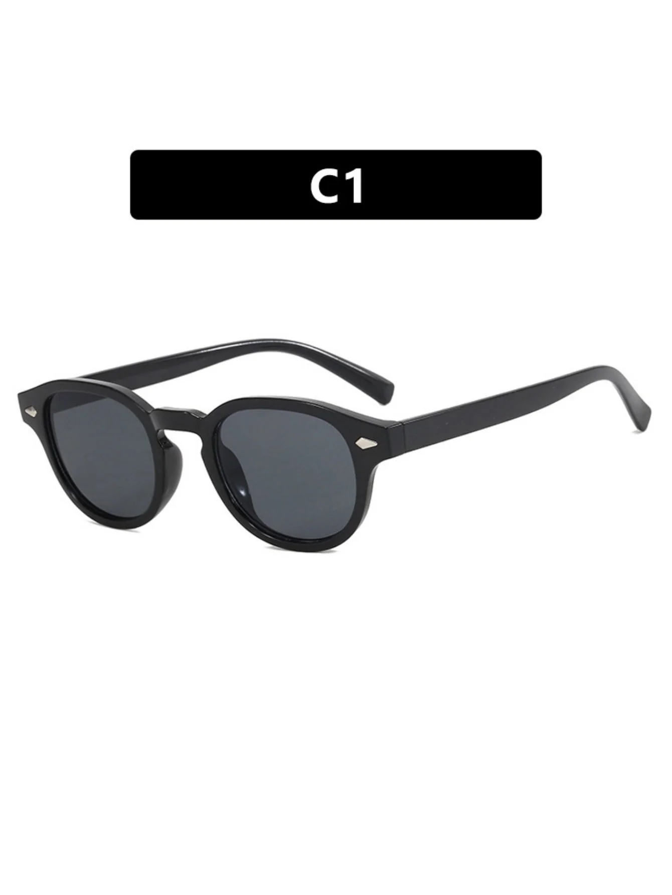 Riveted Arrow Small Frame Oval Sunglasses - Image 5