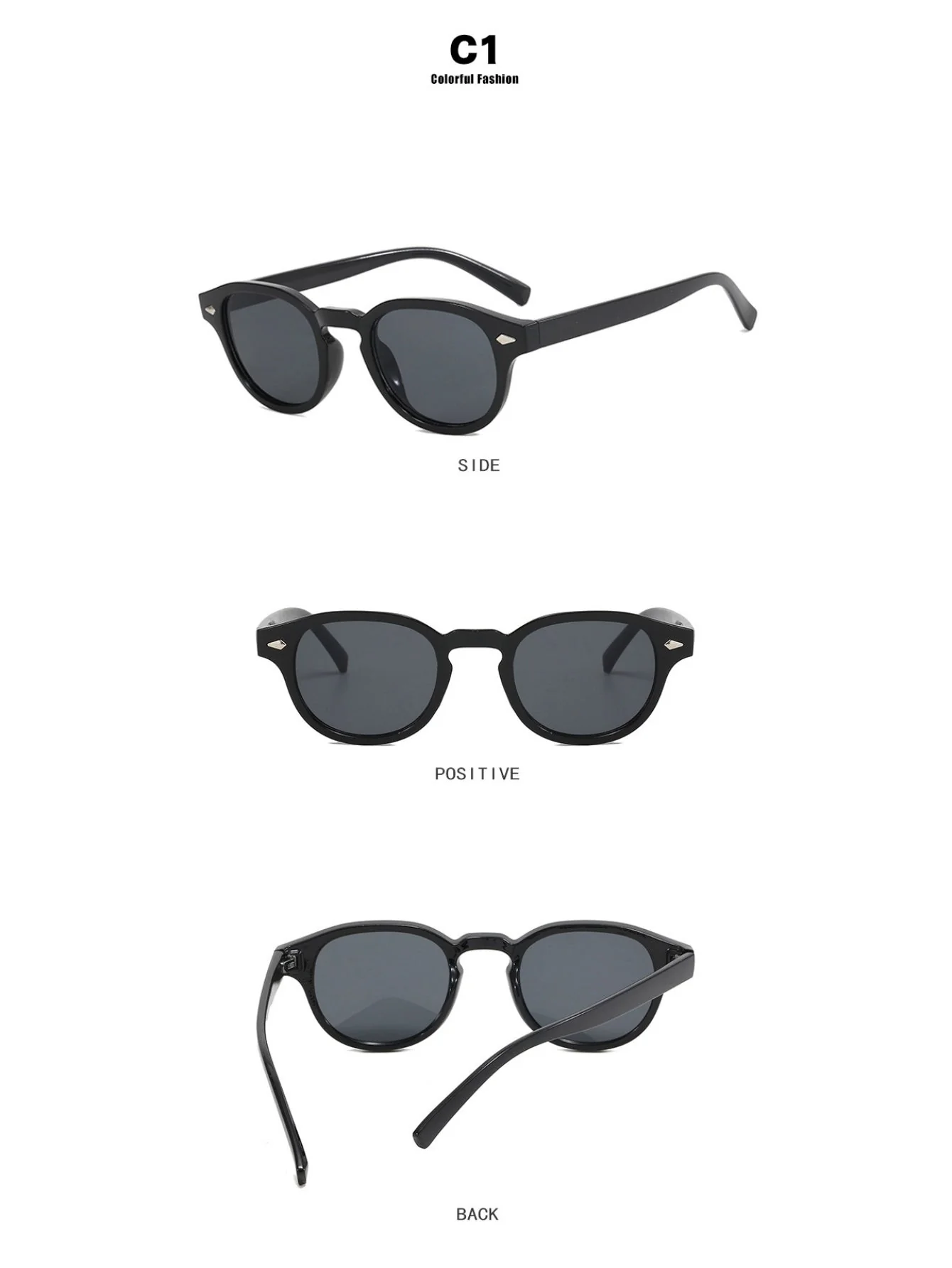 Riveted Arrow Small Frame Oval Sunglasses - Image 6