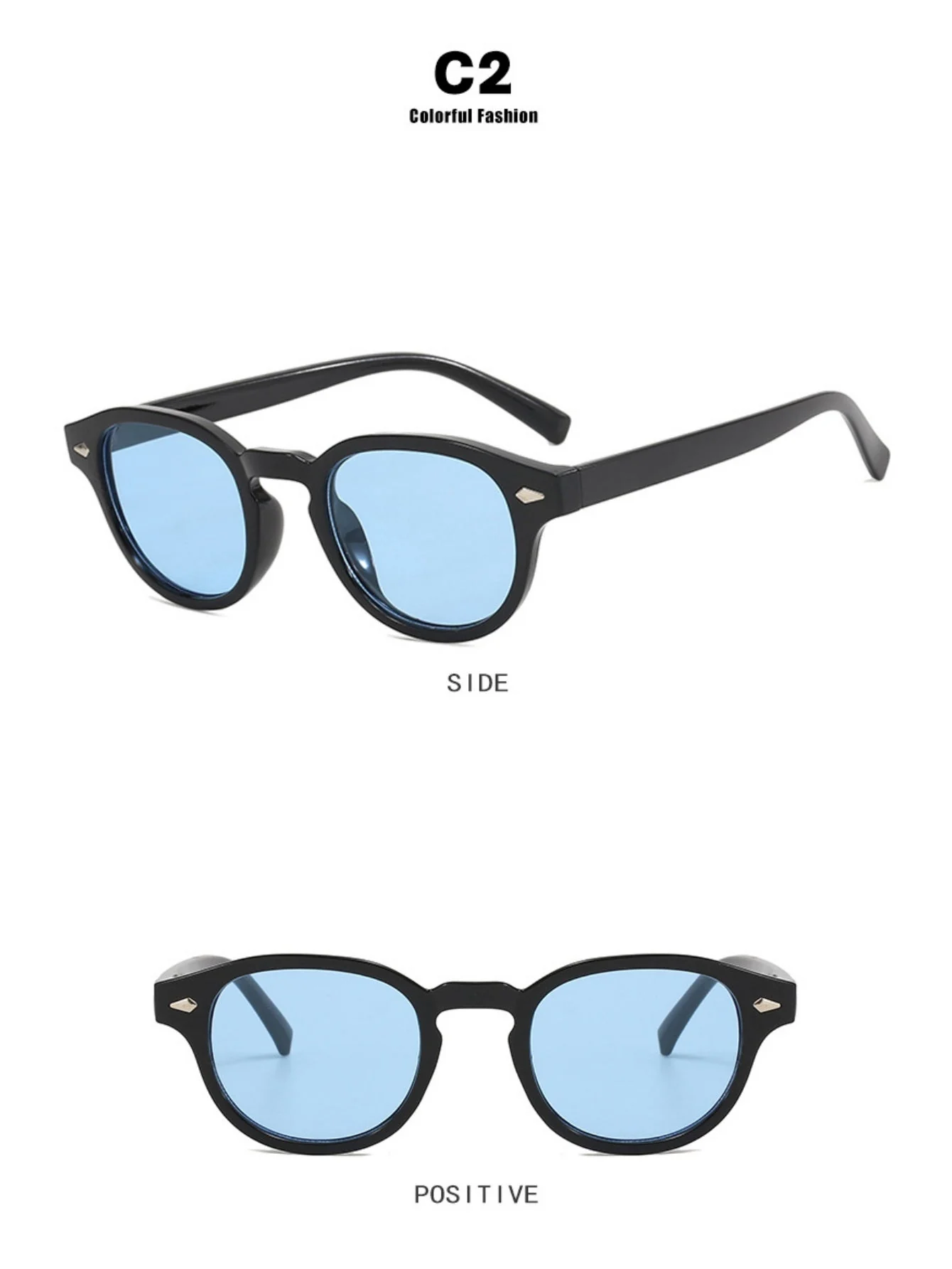 Riveted Arrow Small Frame Oval Sunglasses - Image 8