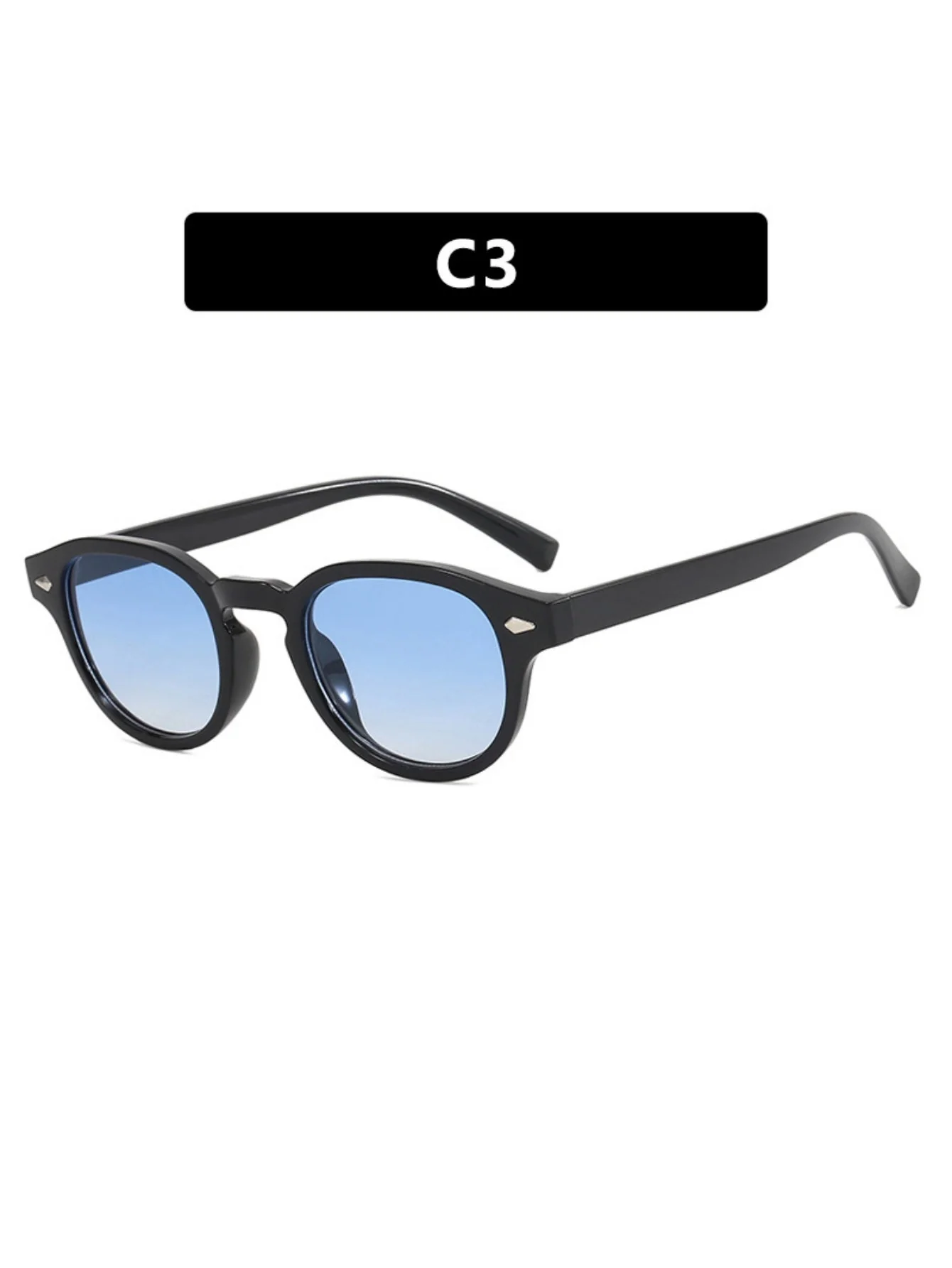 Riveted Arrow Small Frame Oval Sunglasses - Image 9