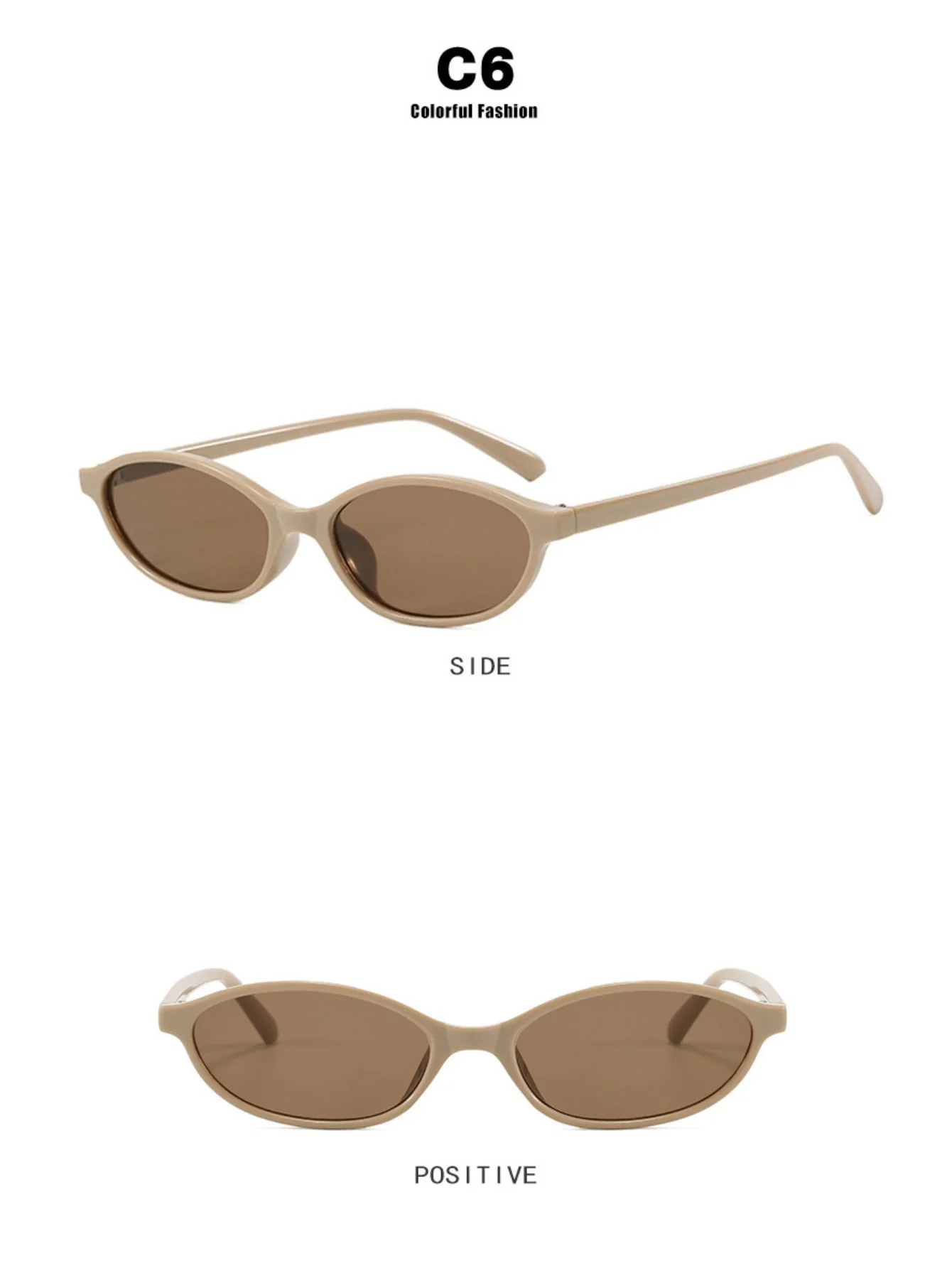 Oval-shaped Small-framed Sunglasses - Image 15